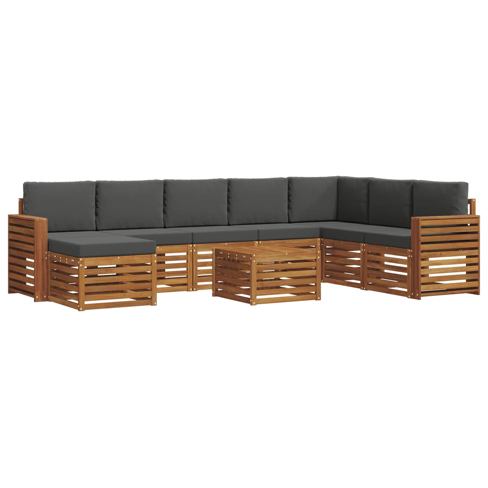 Buiten bankenset met kussen 9 pcs Natuurlijk en Antraciet is nu te koop bij PeponiXL, paradijselijk wonen!