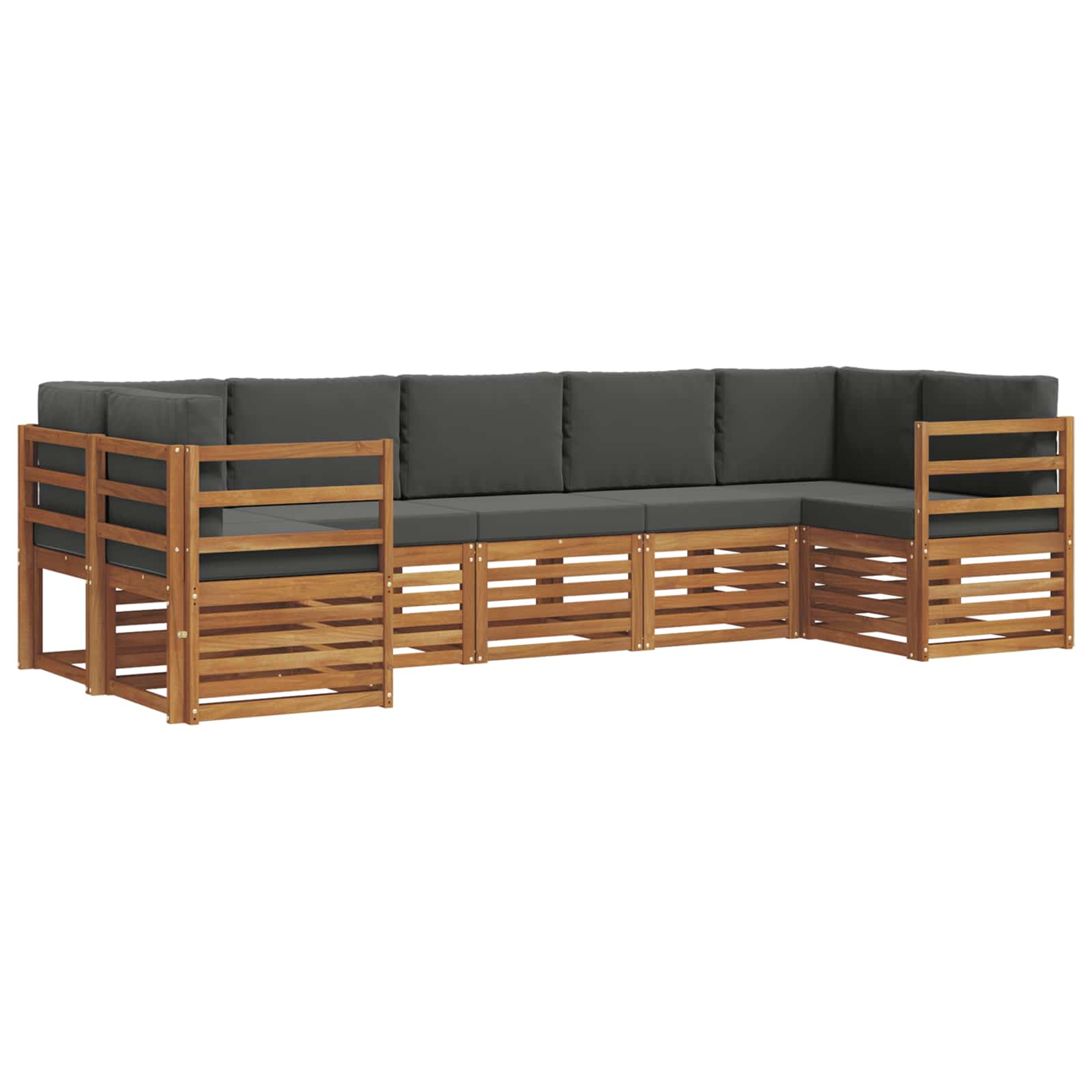 Hoekbank Set met kussen 7 pcs Natuurlijk en Antraciet is nu te koop bij PeponiXL, paradijselijk wonen!