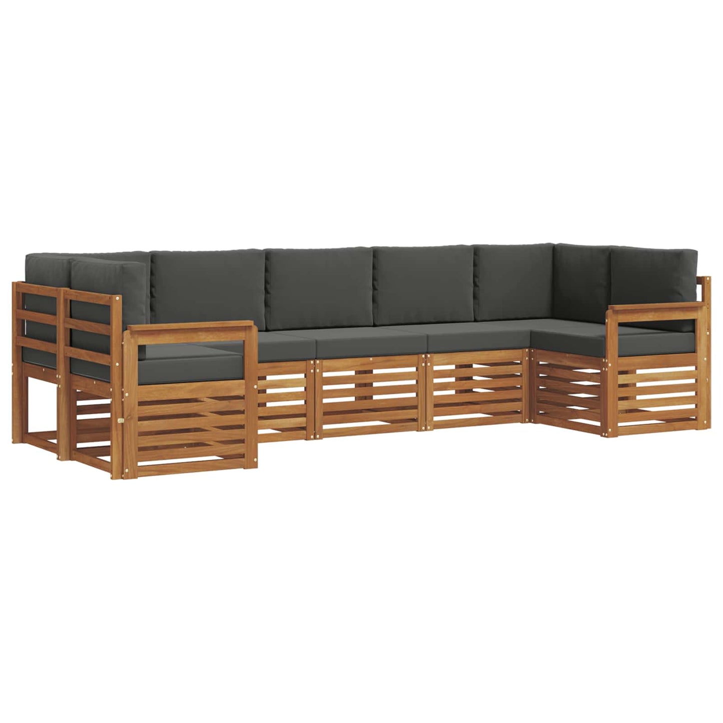 Hoekbank Set met kussen 7 pcs Natuurlijk en Antraciet is nu te koop bij PeponiXL, paradijselijk wonen!