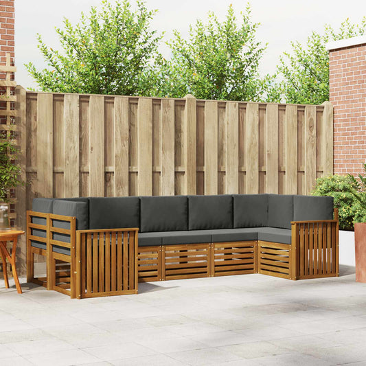 Hoekbank Set met kussen 7 pcs Natuurlijk en Antraciet is nu te koop bij PeponiXL, paradijselijk wonen!