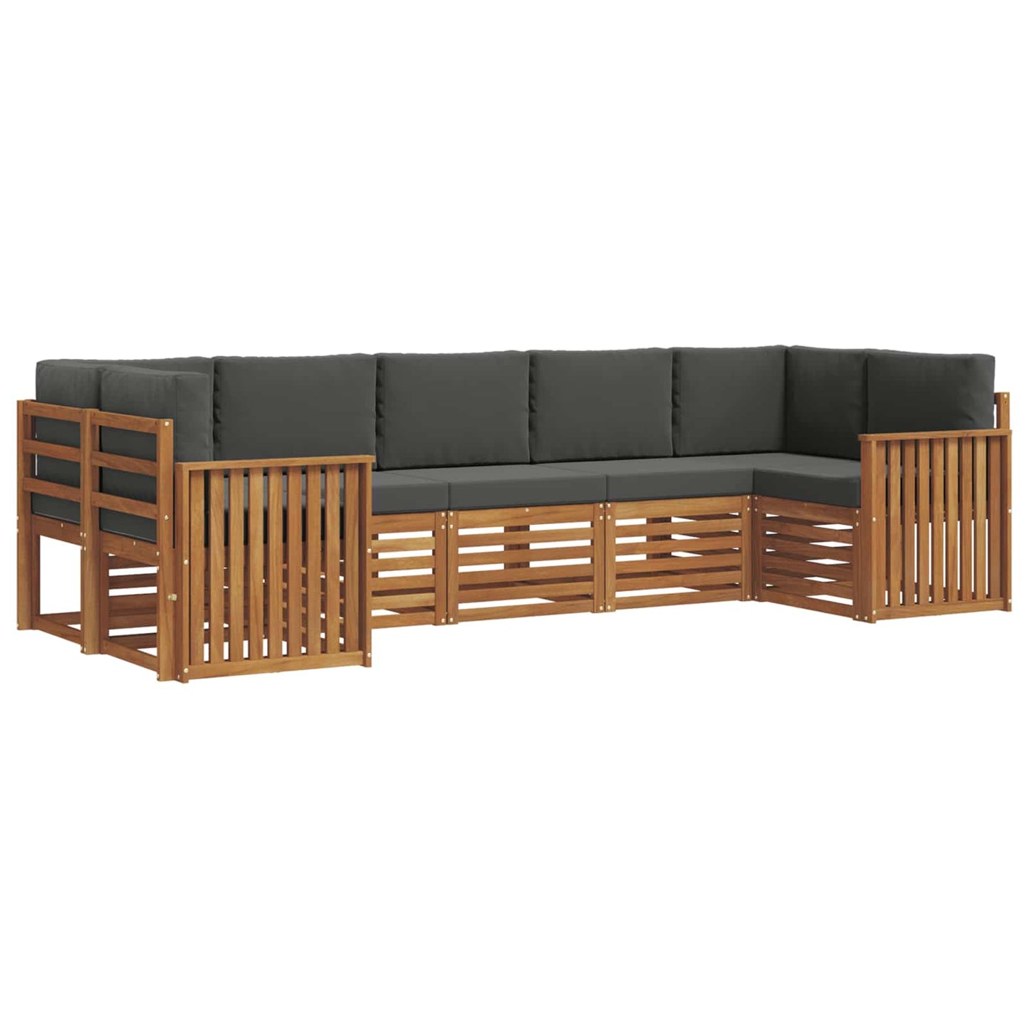 Hoekbank Set met kussen 7 pcs Natuurlijk en Antraciet is nu te koop bij PeponiXL, paradijselijk wonen!