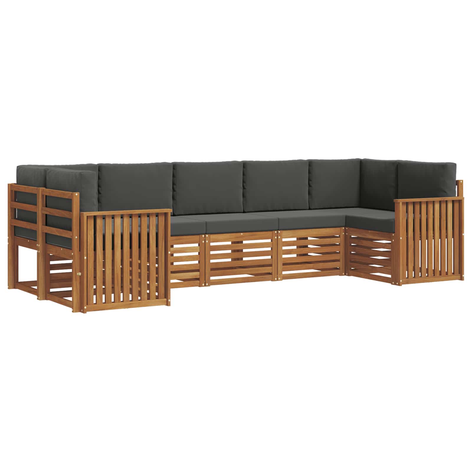 Hoekbank Set met kussen 7 pcs Natuurlijk en Antraciet is nu te koop bij PeponiXL, paradijselijk wonen!