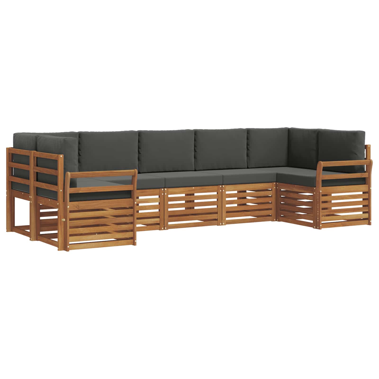 Hoekbank Set met kussen 7 pcs Natuurlijk en Antraciet is nu te koop bij PeponiXL, paradijselijk wonen!