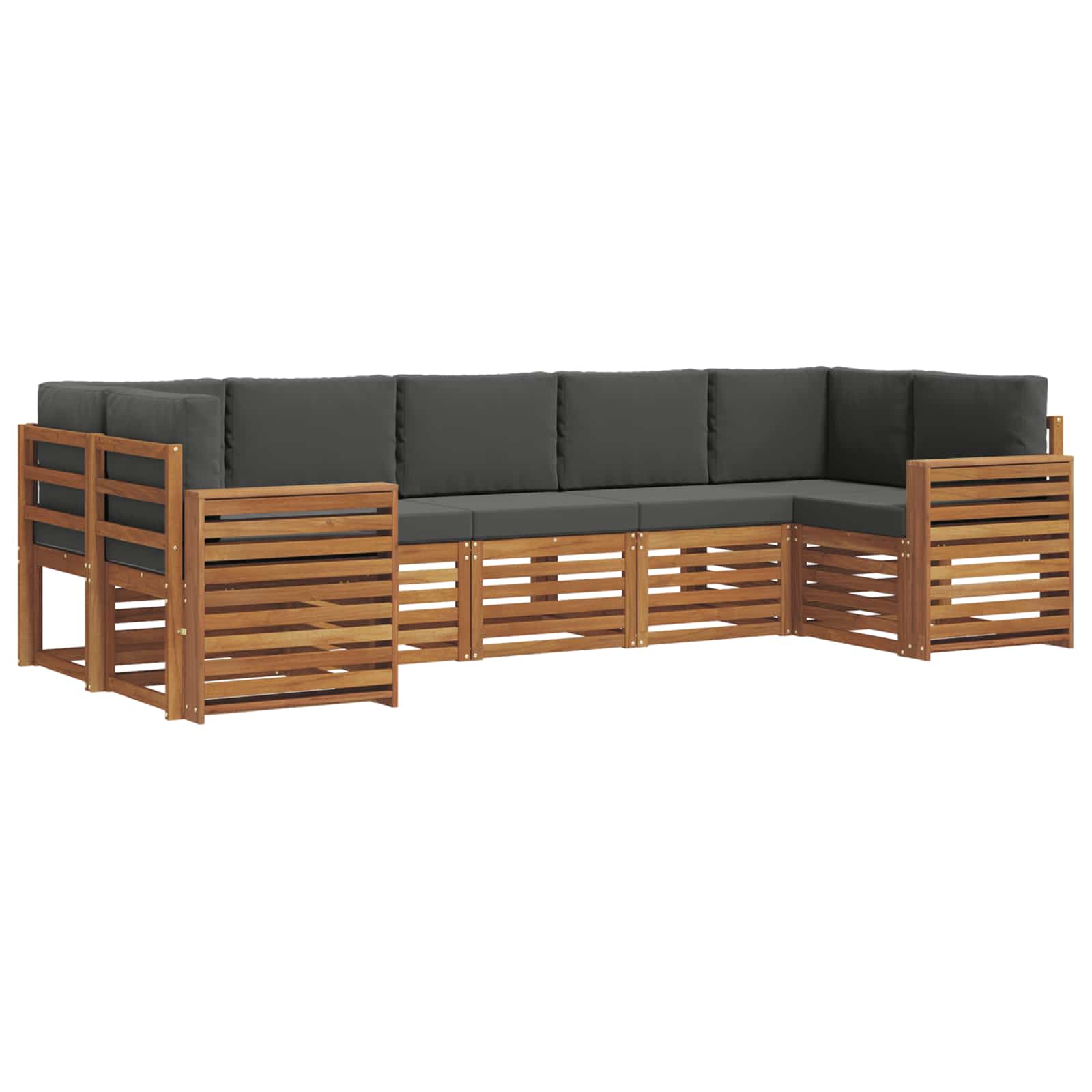 Hoekbank Set met kussen 7 pcs Natuurlijk en Antraciet is nu te koop bij PeponiXL, paradijselijk wonen!