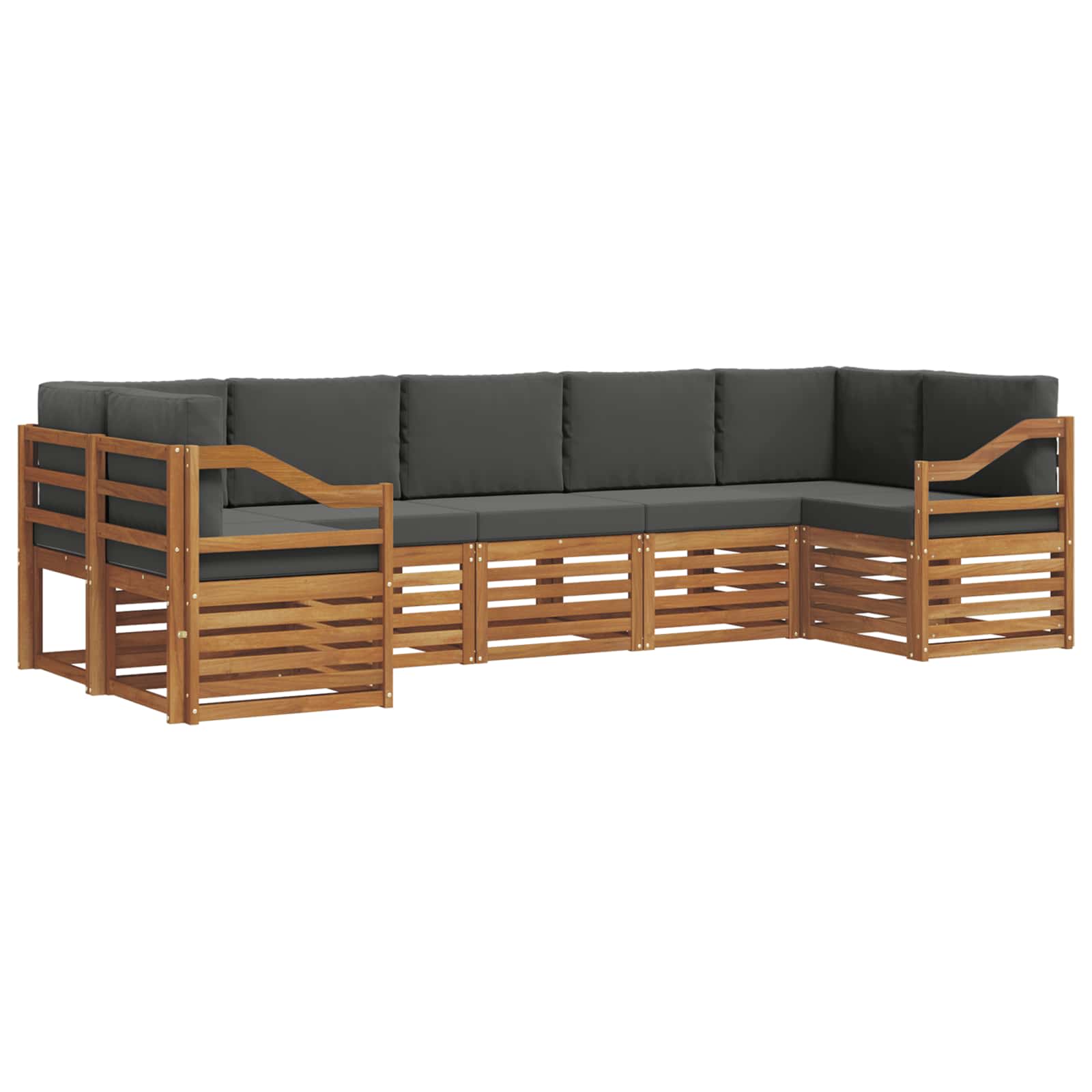 Hoekbank Set met kussen 7 pcs Natuurlijk en Antraciet is nu te koop bij PeponiXL, paradijselijk wonen!