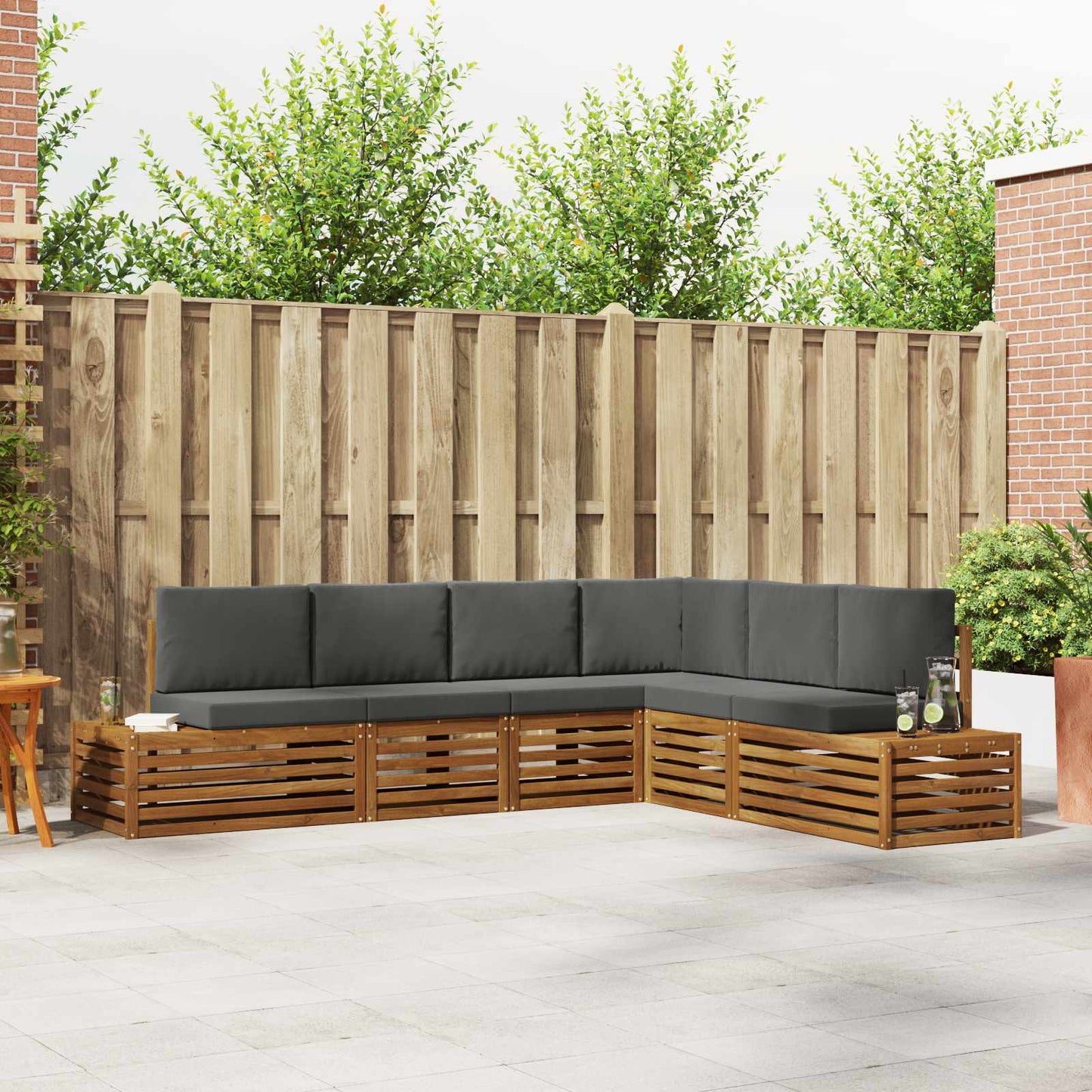 Buiten bankenset Natuurlijk en Antraciet 273 x 213,5 x 73 cm is nu te koop bij PeponiXL, paradijselijk wonen!