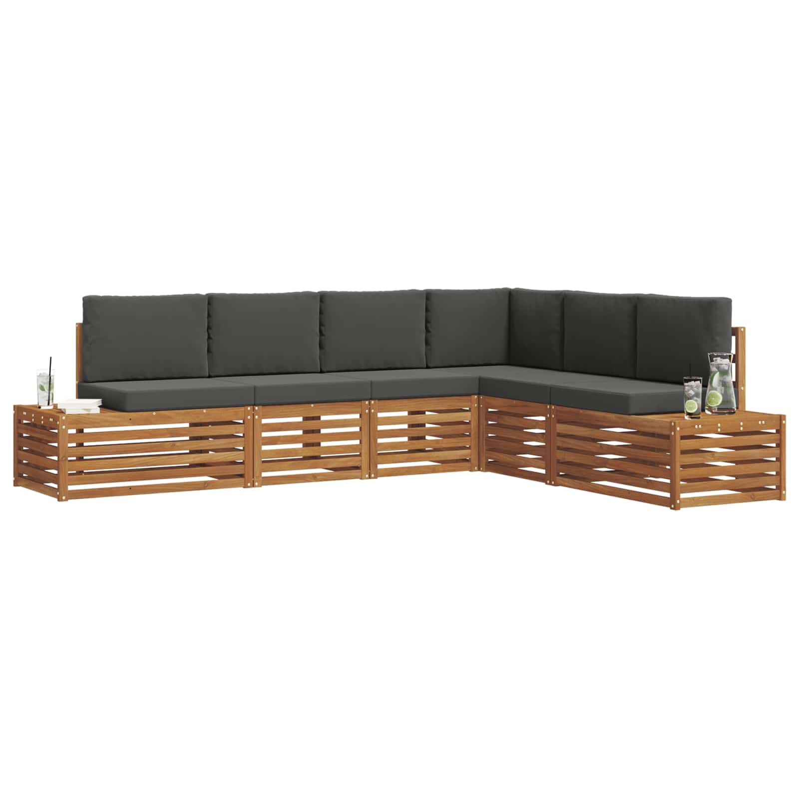 Buiten bankenset Natuurlijk en Antraciet 273 x 213,5 x 73 cm is nu te koop bij PeponiXL, paradijselijk wonen!