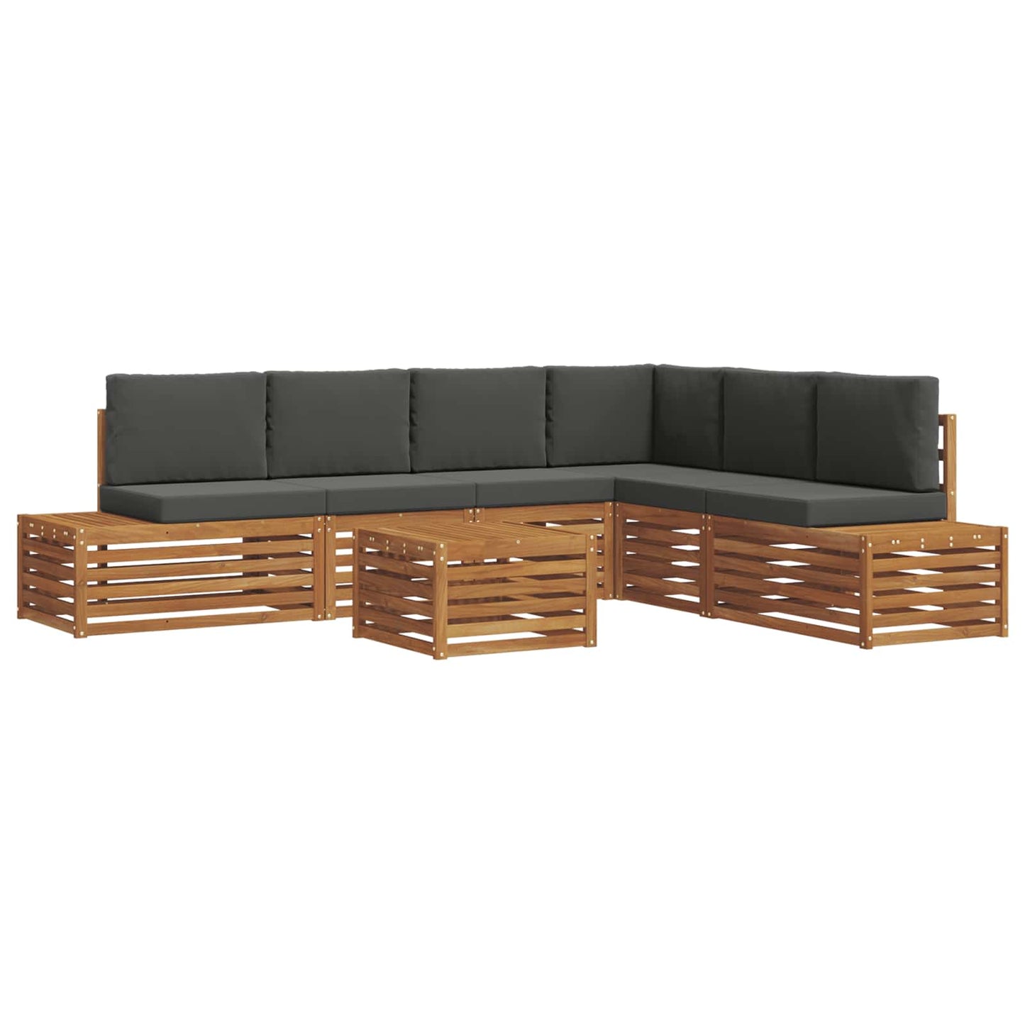 Buiten bankenset met kussen 7 Stuk Natuurlijk en Antraciet is nu te koop bij PeponiXL, paradijselijk wonen!