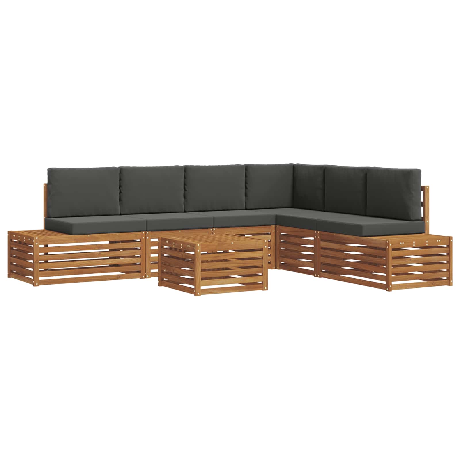 Buiten bankenset met kussen 7 Stuk Natuurlijk en Antraciet is nu te koop bij PeponiXL, paradijselijk wonen!