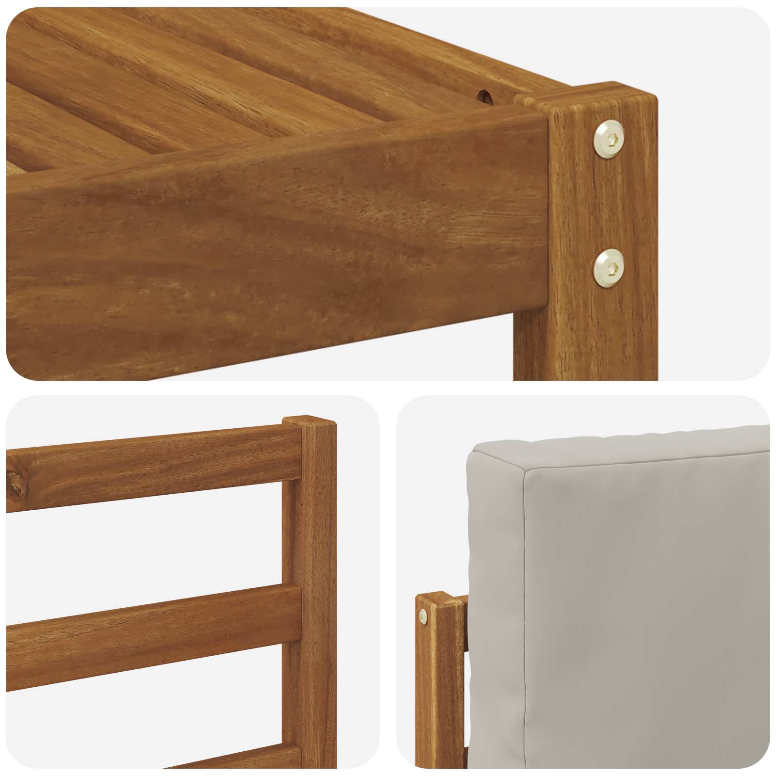 Sofa-Sets 10 pcs Natuurlijk en Lichtgrijs Massief Acaciahout is nu te koop bij PeponiXL, paradijselijk wonen!