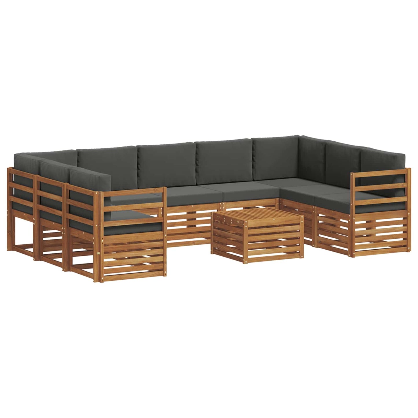 Sofa-Sets 10 pcs Natuurlijk en Antraciet Massief Acaciahout is nu te koop bij PeponiXL, paradijselijk wonen!