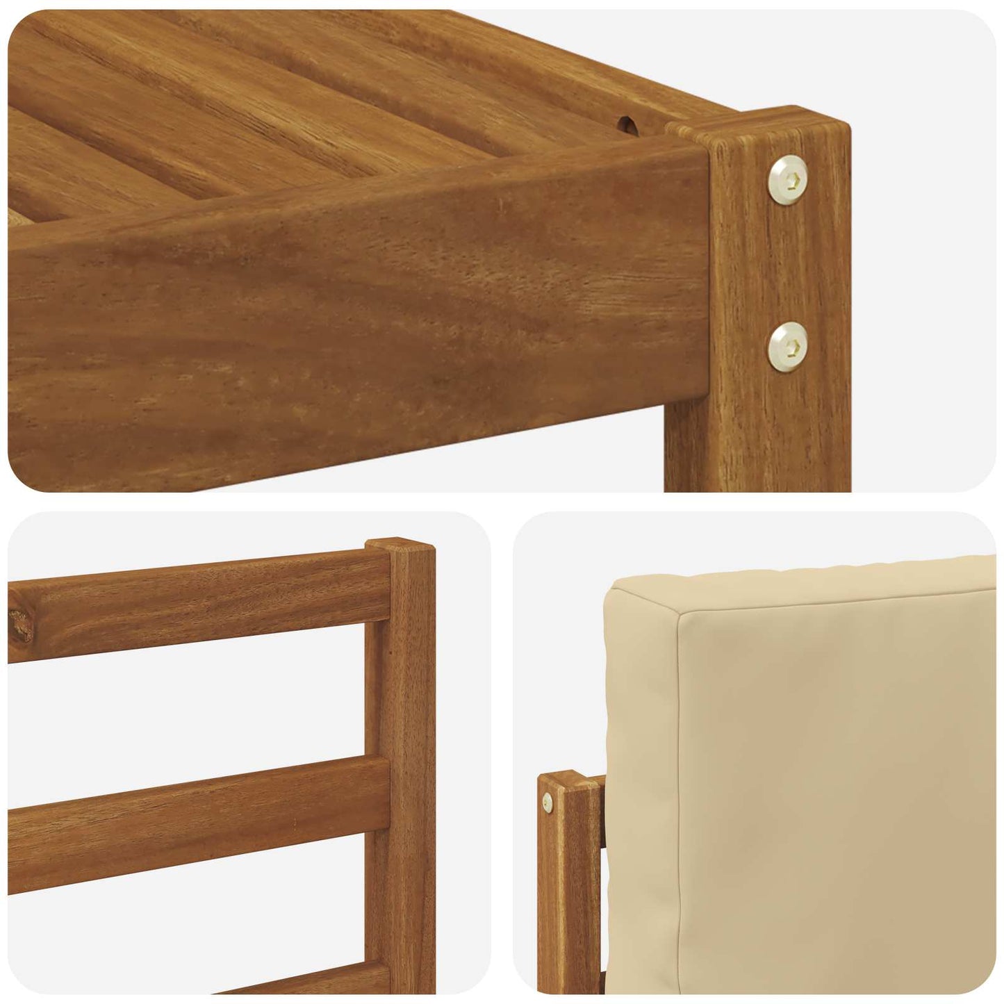 Sofa-Sets 10 pcs Natuurlijk en Beige Massief Acaciahout is nu te koop bij PeponiXL, paradijselijk wonen!