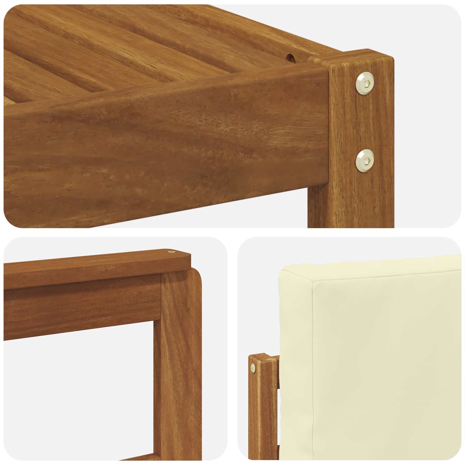 Sofa-Sets 10 pcs Natuurlijk en Crème Massief Acaciahout is nu te koop bij PeponiXL, paradijselijk wonen!