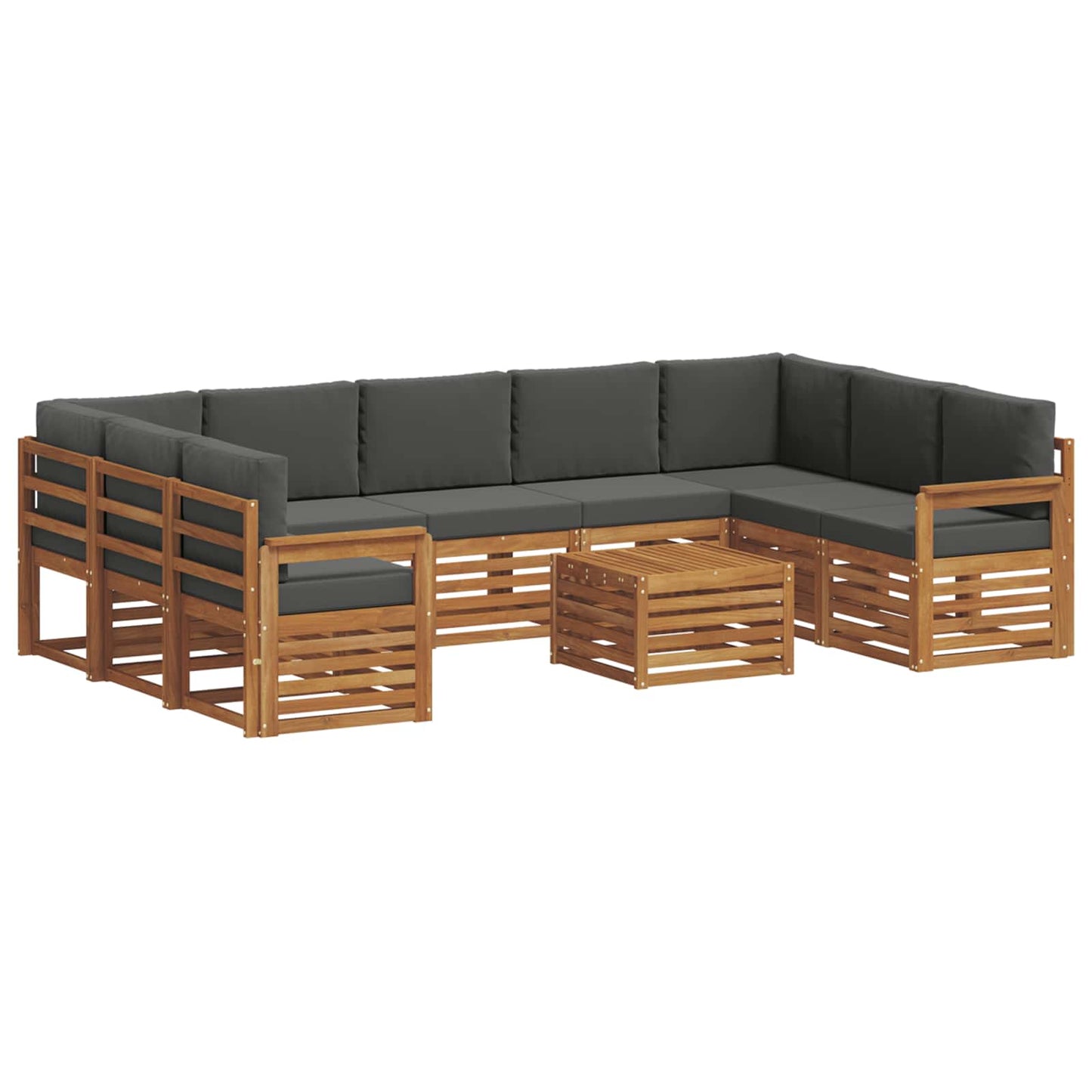 Sofa-Sets 10 pcs Natuurlijk en Antraciet Massief Acaciahout is nu te koop bij PeponiXL, paradijselijk wonen!