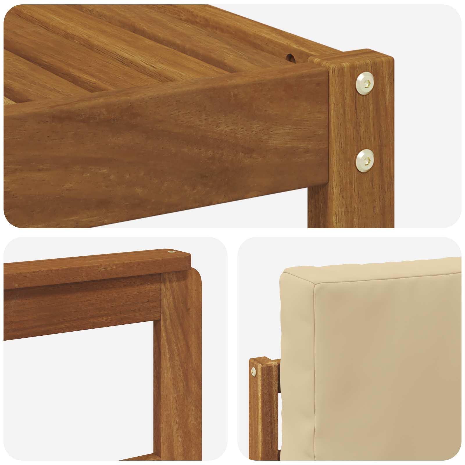 Sofa-Sets 10 pcs Natuurlijk en Beige Massief Acaciahout is nu te koop bij PeponiXL, paradijselijk wonen!