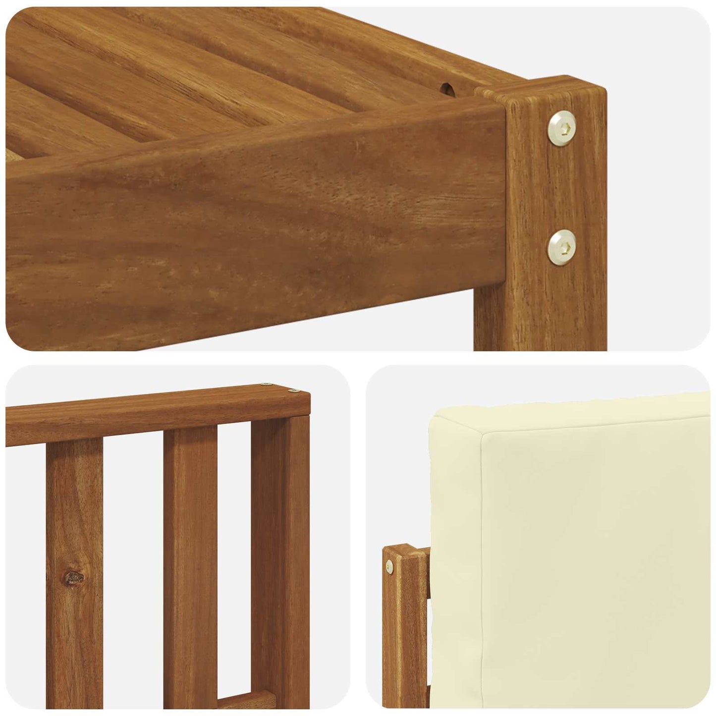 Sofa-Sets 10 pcs Natuurlijk en Crème Massief Acaciahout is nu te koop bij PeponiXL, paradijselijk wonen!