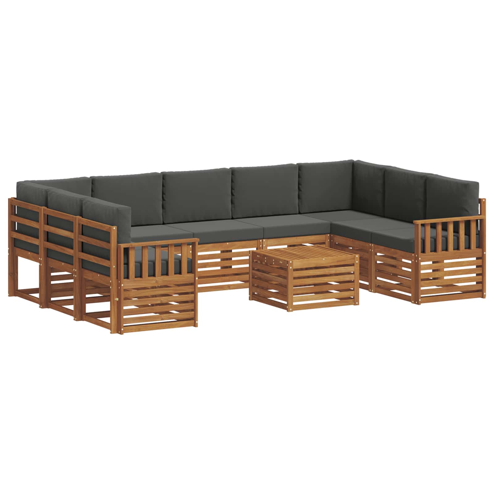 Sofa-Sets 10 pcs Natuurlijk en Antraciet Massief Acaciahout is nu te koop bij PeponiXL, paradijselijk wonen!