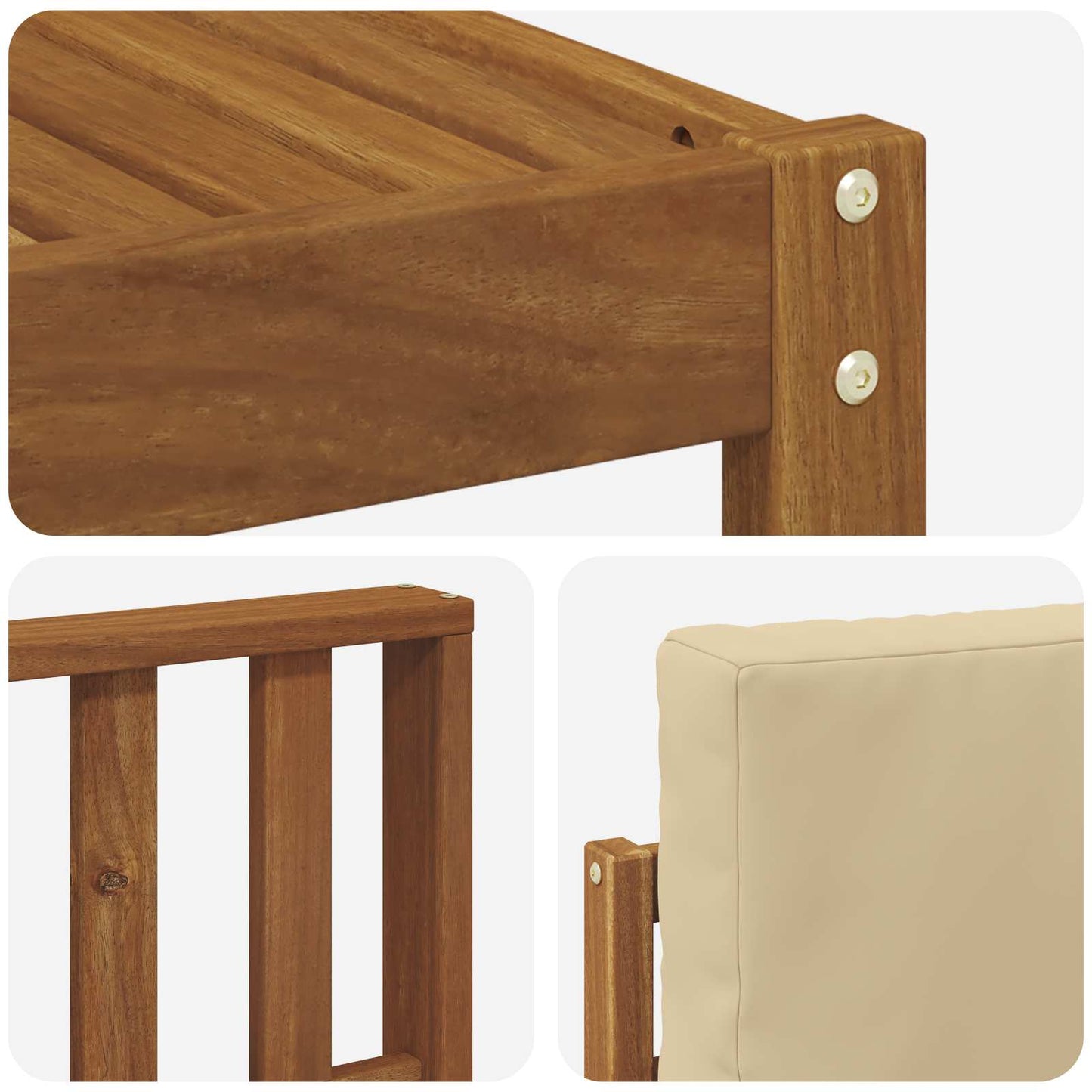 Sofa-Sets 10 pcs Natuurlijk en Beige Massief Acaciahout is nu te koop bij PeponiXL, paradijselijk wonen!