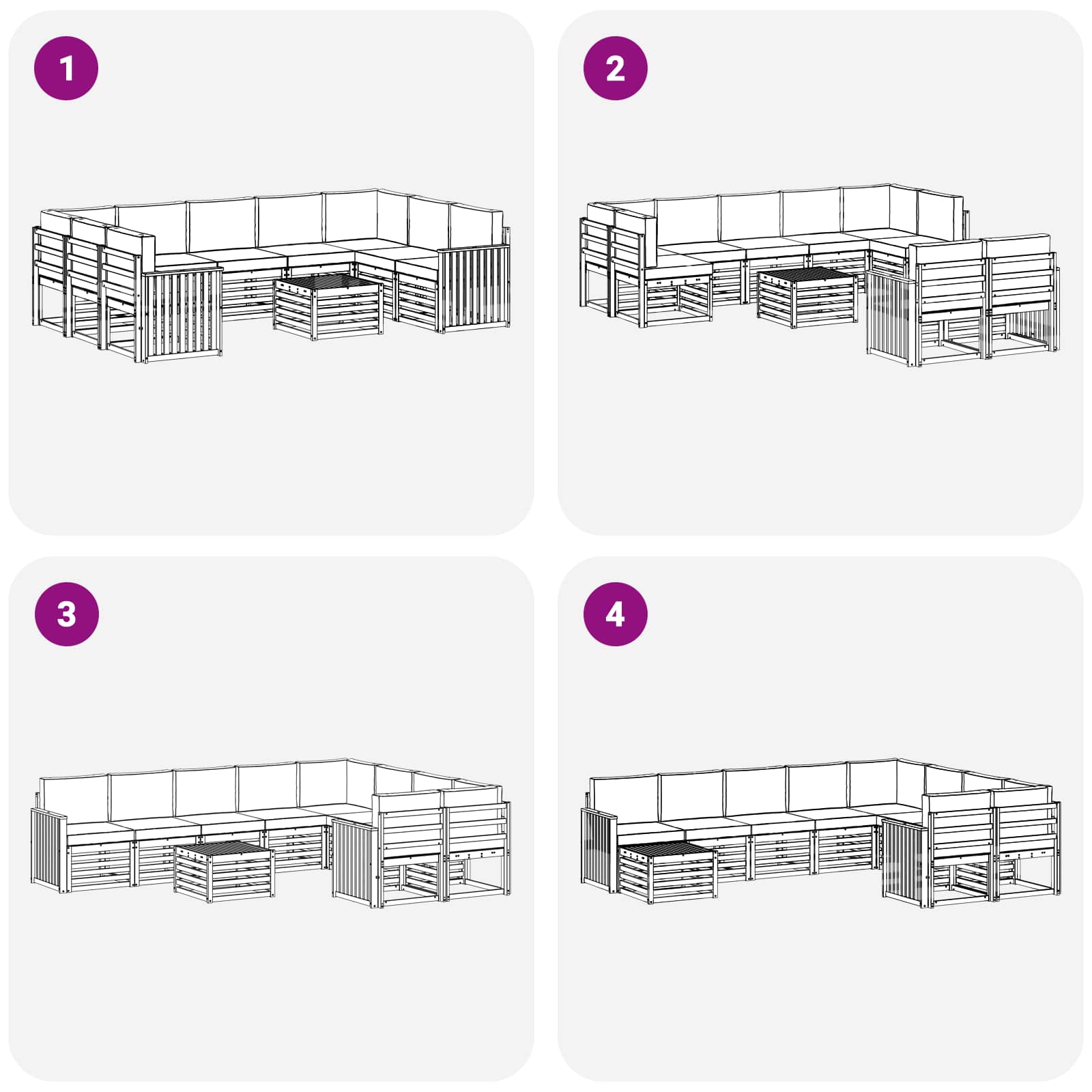 Sofa-Sets 10 pcs Natuurlijk en Crème Massief Acaciahout is nu te koop bij PeponiXL, paradijselijk wonen!