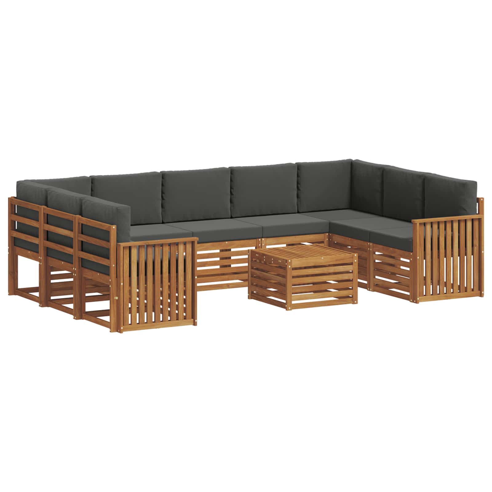 Sofa-Sets 10 pcs Natuurlijk en Antraciet Massief Acaciahout is nu te koop bij PeponiXL, paradijselijk wonen!
