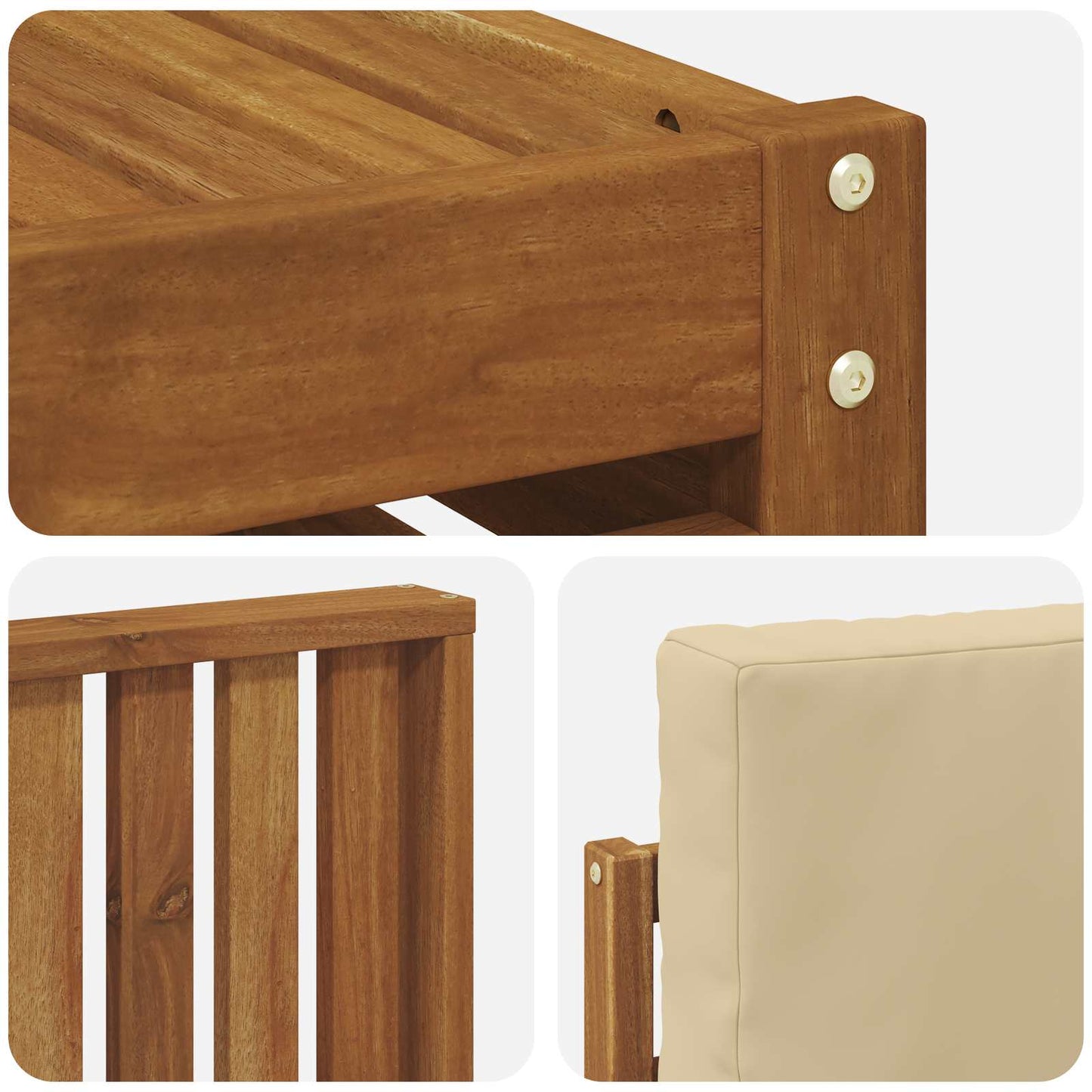 Sofa-Sets 10 pcs Natuurlijk en Beige Massief Acaciahout is nu te koop bij PeponiXL, paradijselijk wonen!