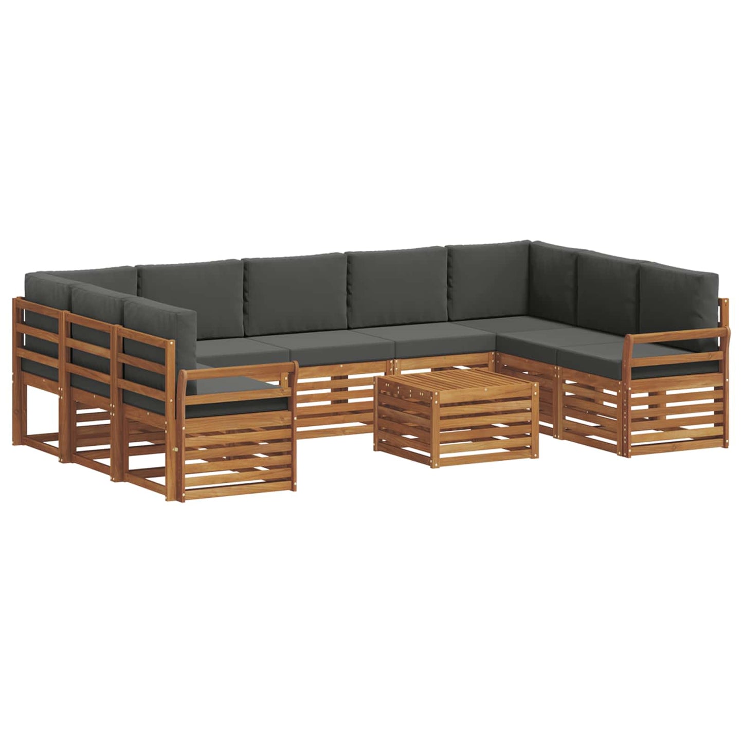 Sofa-Sets 10 pcs Natuurlijk en Antraciet Massief Acaciahout is nu te koop bij PeponiXL, paradijselijk wonen!