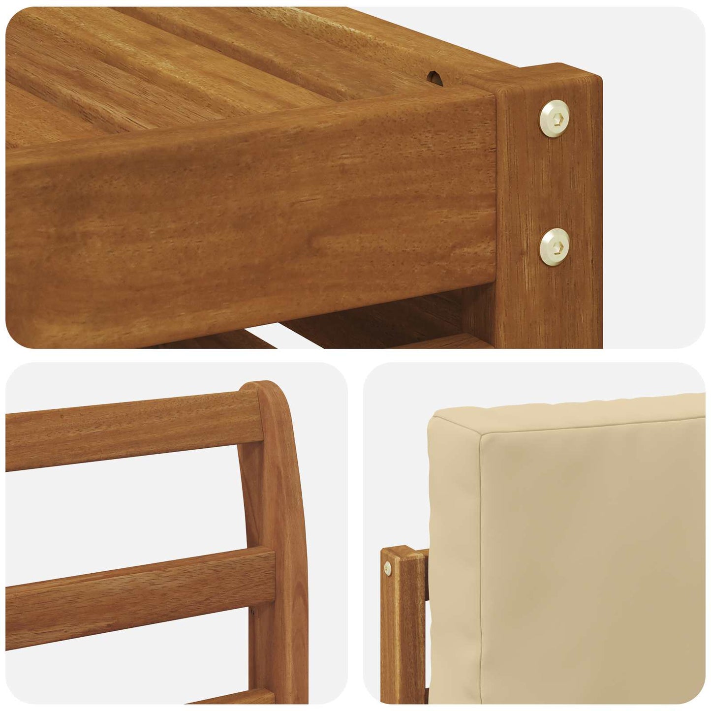 Sofa-Sets 10 pcs Natuurlijk en Beige Massief Acaciahout is nu te koop bij PeponiXL, paradijselijk wonen!