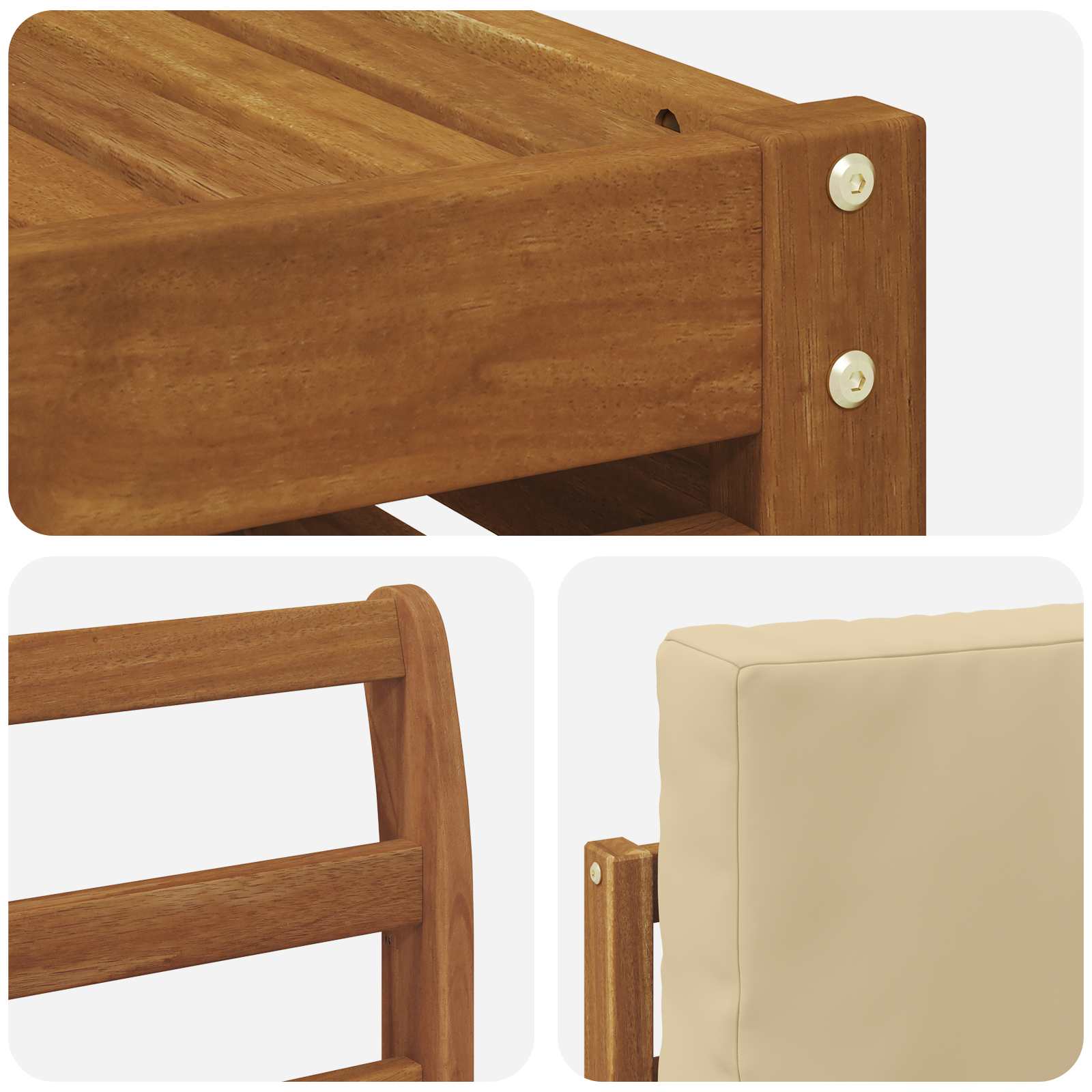 Sofa-Sets 10 pcs Natuurlijk en Beige Massief Acaciahout is nu te koop bij PeponiXL, paradijselijk wonen!