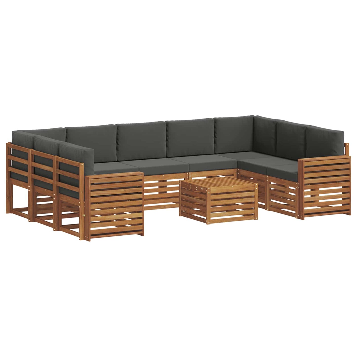 Sofa-Sets 10 pcs Natuurlijk en Antraciet Massief Acaciahout is nu te koop bij PeponiXL, paradijselijk wonen!