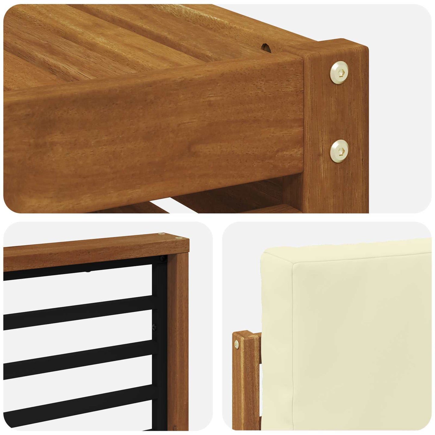 Sofa-Sets 10 pcs Natuurlijk en Crème Massief Acaciahout is nu te koop bij PeponiXL, paradijselijk wonen!