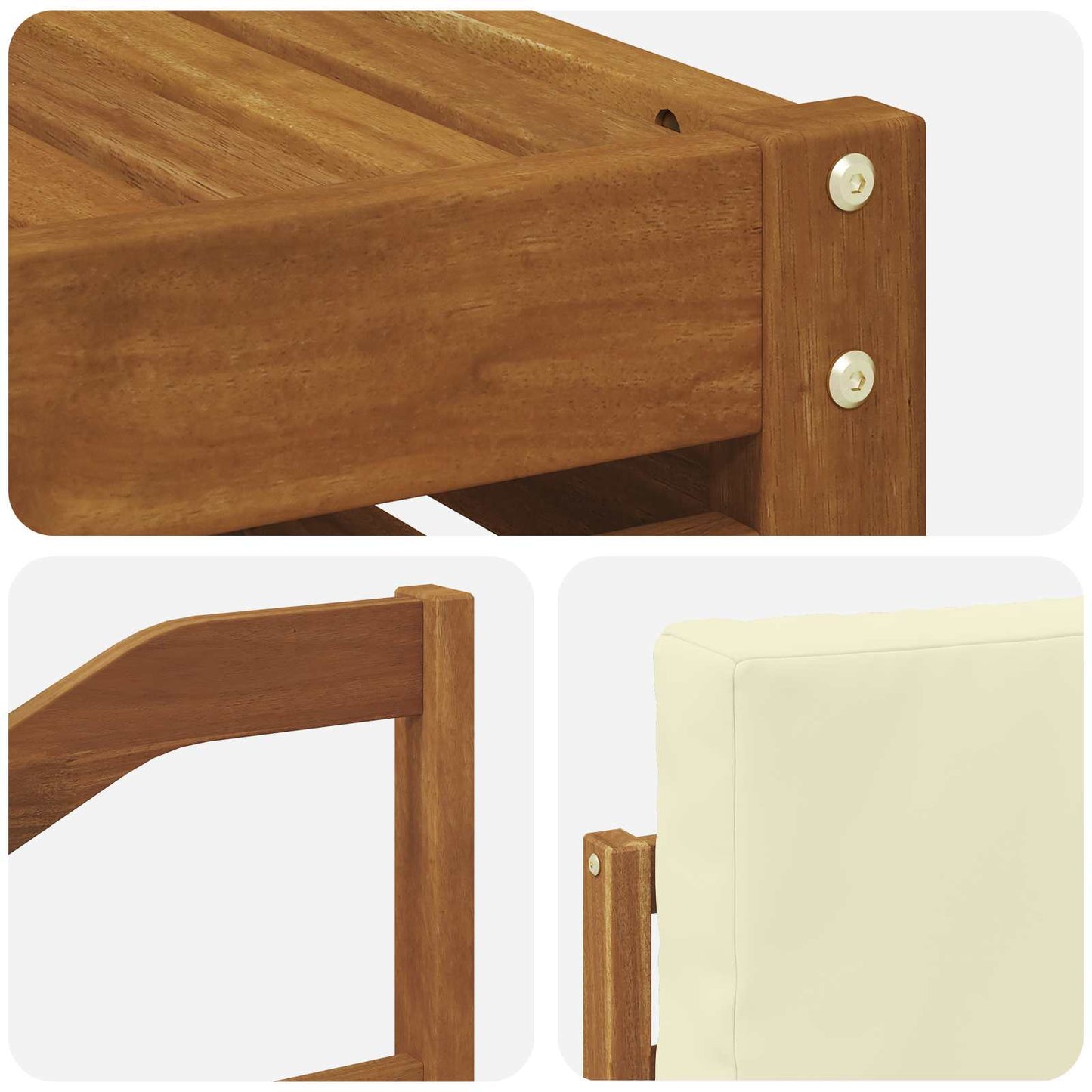 Sofa-Sets 10 pcs Natuurlijk en Crème Massief Acaciahout is nu te koop bij PeponiXL, paradijselijk wonen!