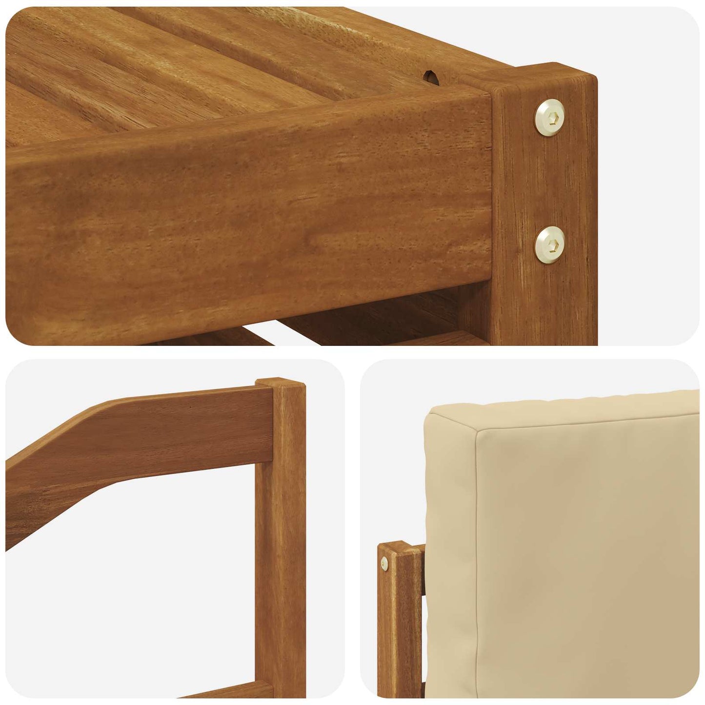 Sofa-Sets 10 pcs Natuurlijk en Beige Massief Acaciahout is nu te koop bij PeponiXL, paradijselijk wonen!