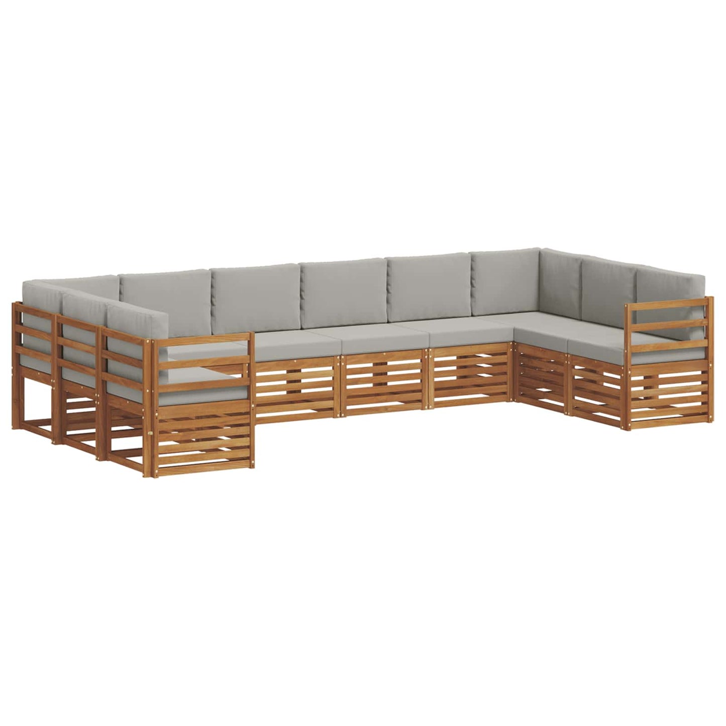Hoekbank Set met kussen 10 pcs Natuurlijk en Lichtgrijs is nu te koop bij PeponiXL, paradijselijk wonen!