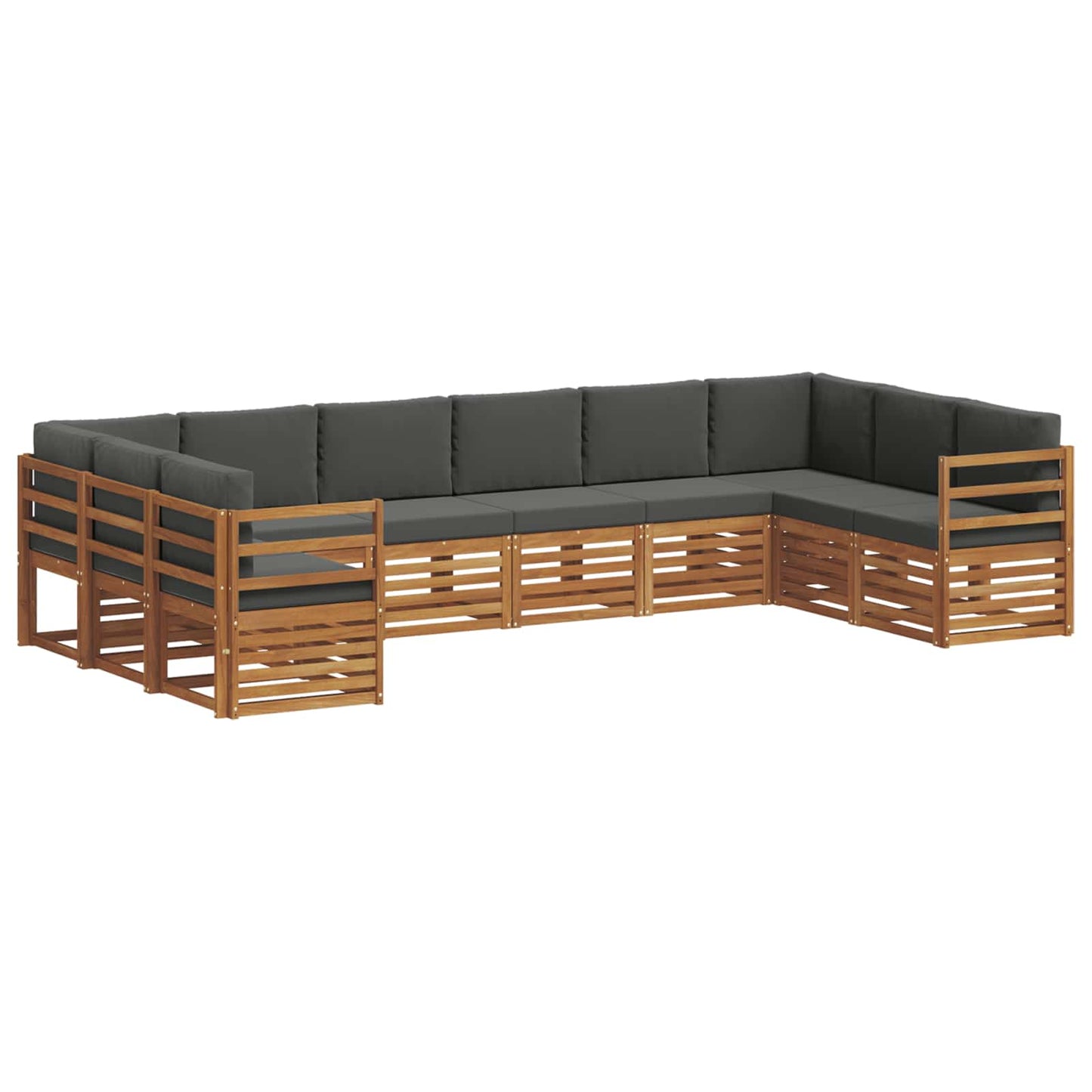 Hoekbank Set met kussen 10 pcs Natuurlijk en Antraciet is nu te koop bij PeponiXL, paradijselijk wonen!