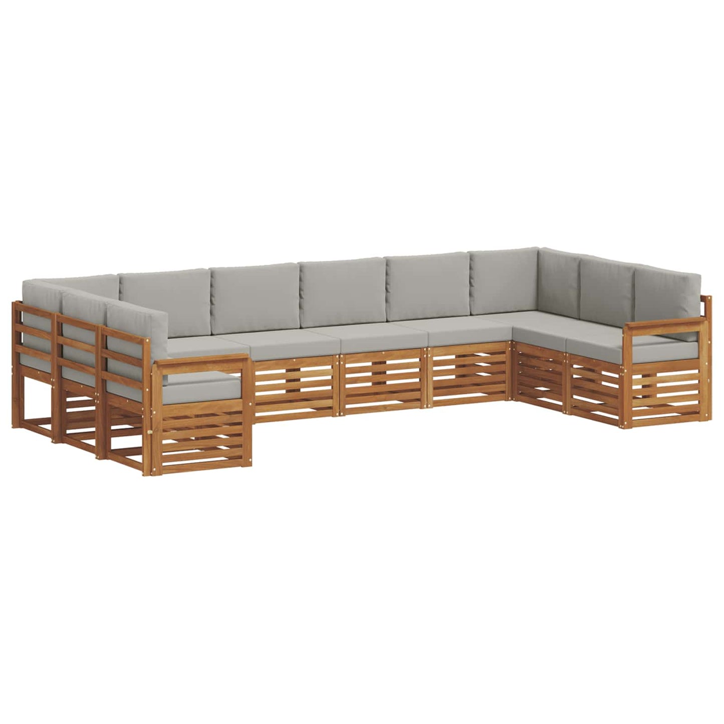 Hoekbank Set met kussen 10 pcs Natuurlijk en Lichtgrijs is nu te koop bij PeponiXL, paradijselijk wonen!