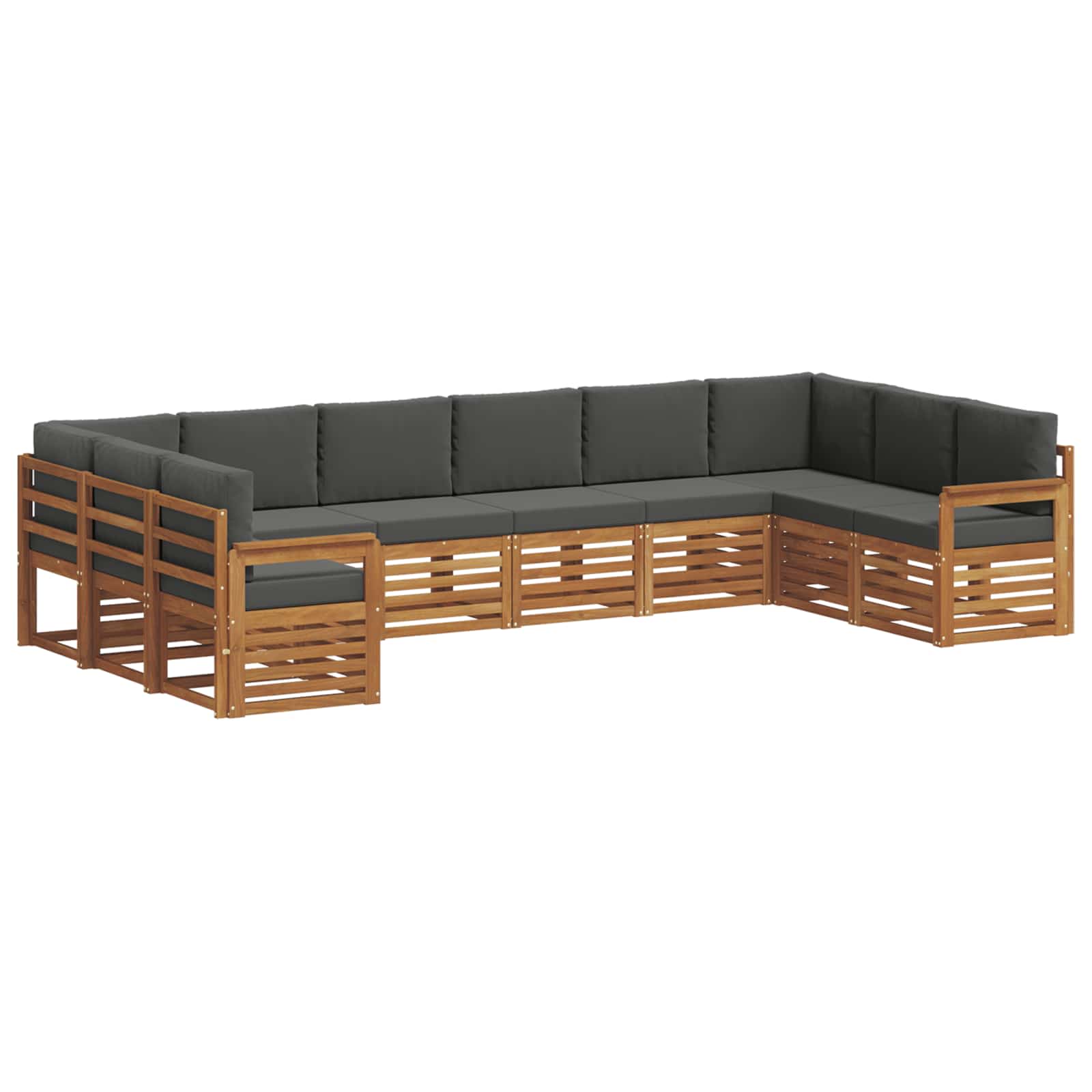 Hoekbank Set met kussen 10 pcs Natuurlijk en Antraciet is nu te koop bij PeponiXL, paradijselijk wonen!