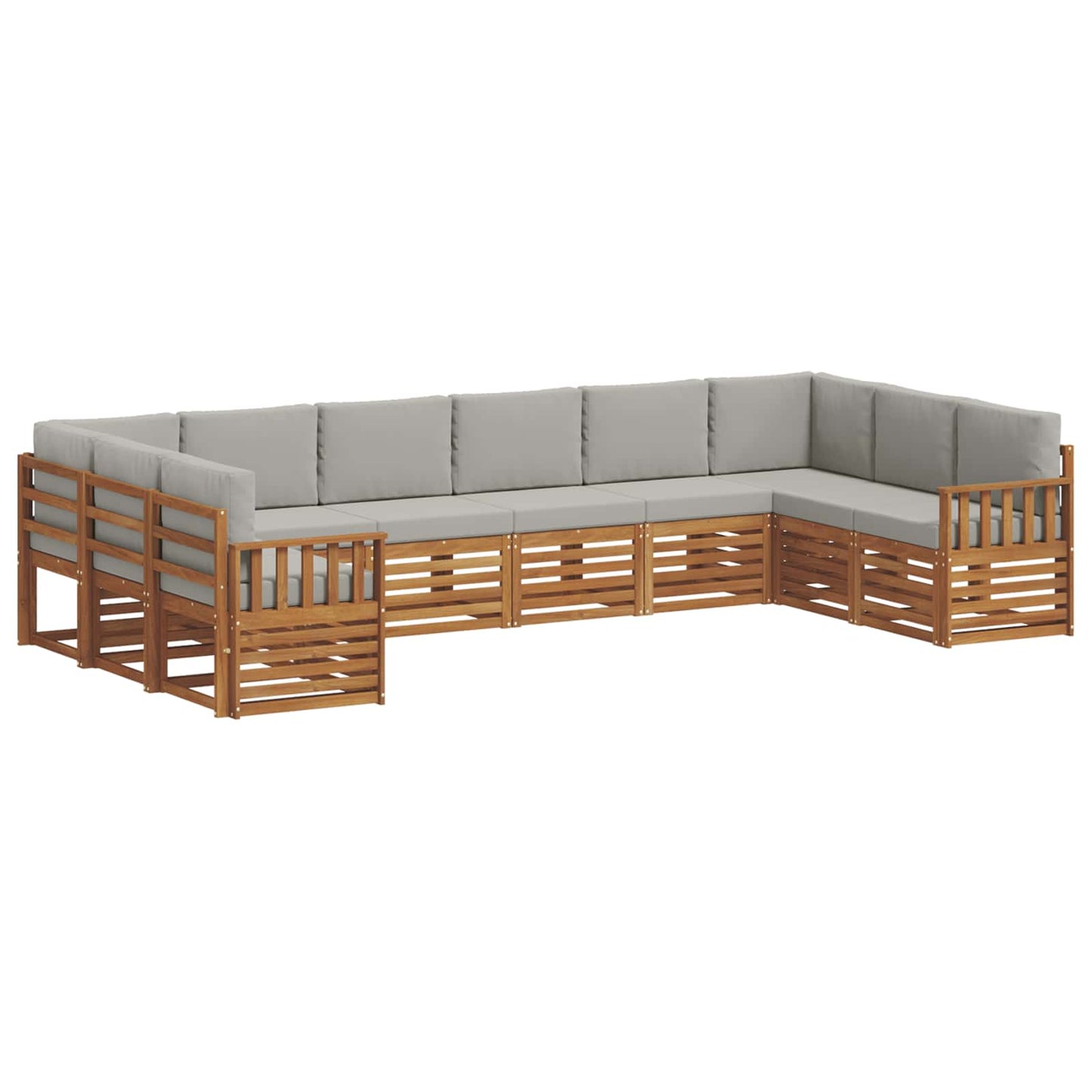Hoekbank Set met kussen 10 pcs Natuurlijk en Lichtgrijs is nu te koop bij PeponiXL, paradijselijk wonen!
