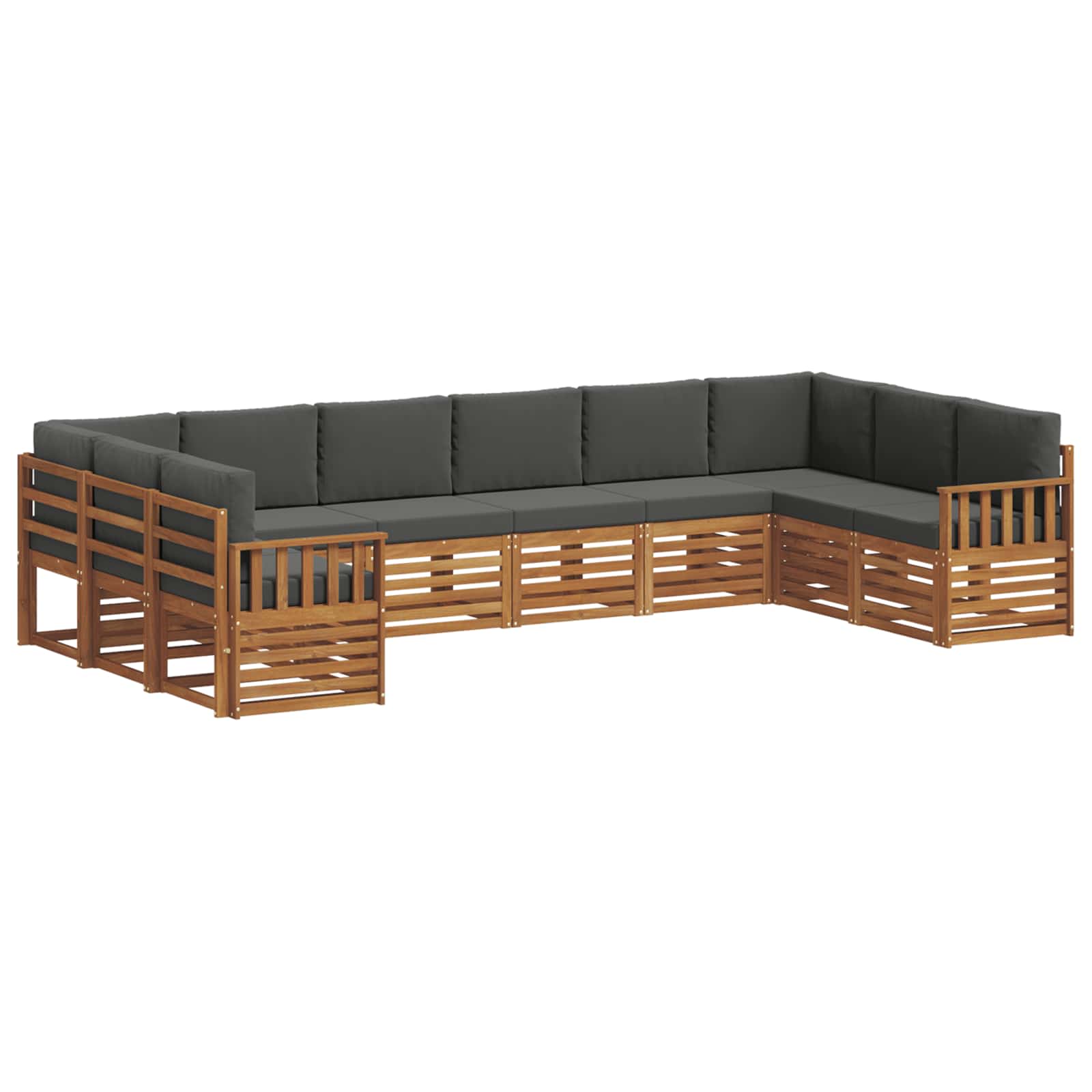 Hoekbank Set met kussen 10 pcs Natuurlijk en Antraciet is nu te koop bij PeponiXL, paradijselijk wonen!