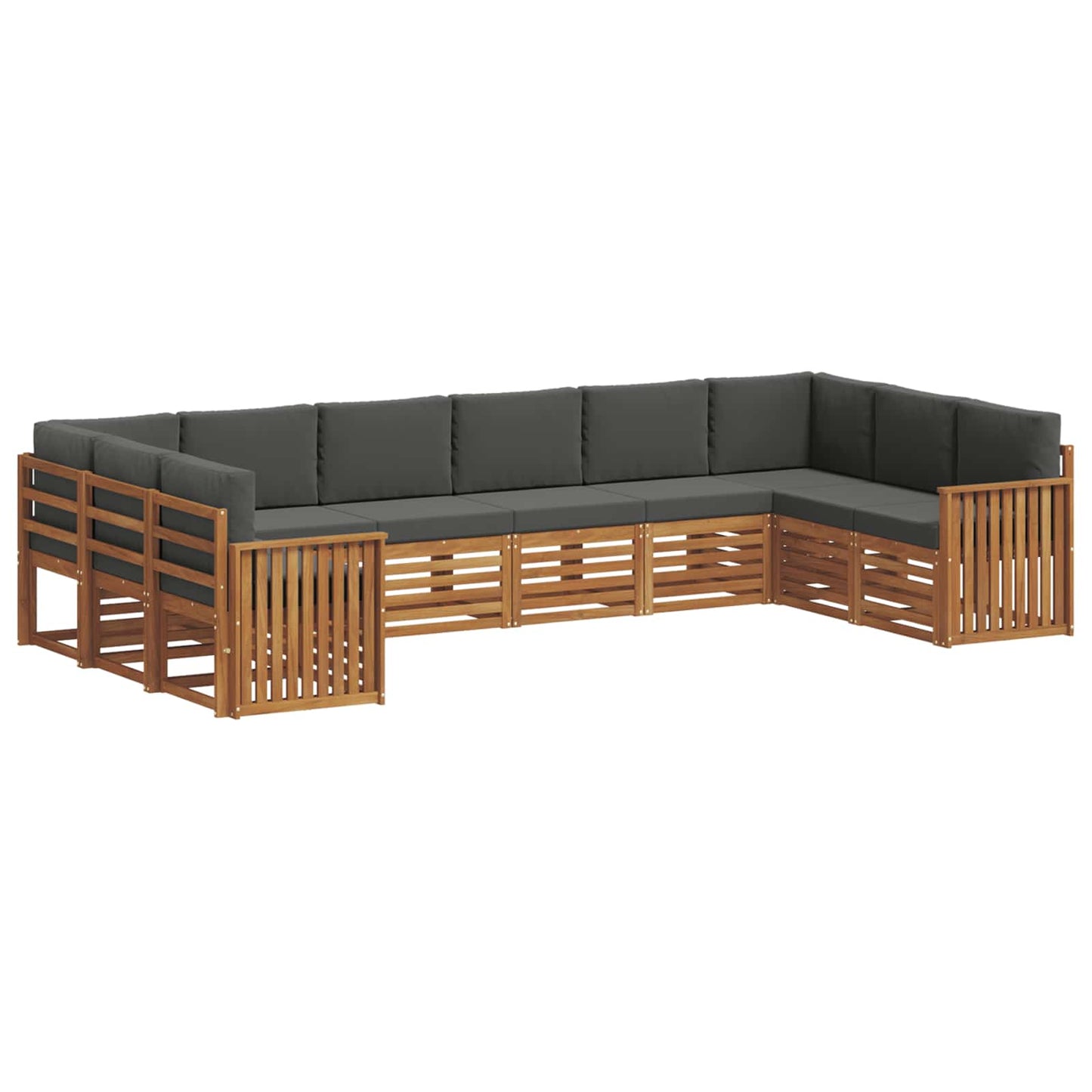 Hoekbank Set met kussen 10 pcs Natuurlijk en Antraciet is nu te koop bij PeponiXL, paradijselijk wonen!