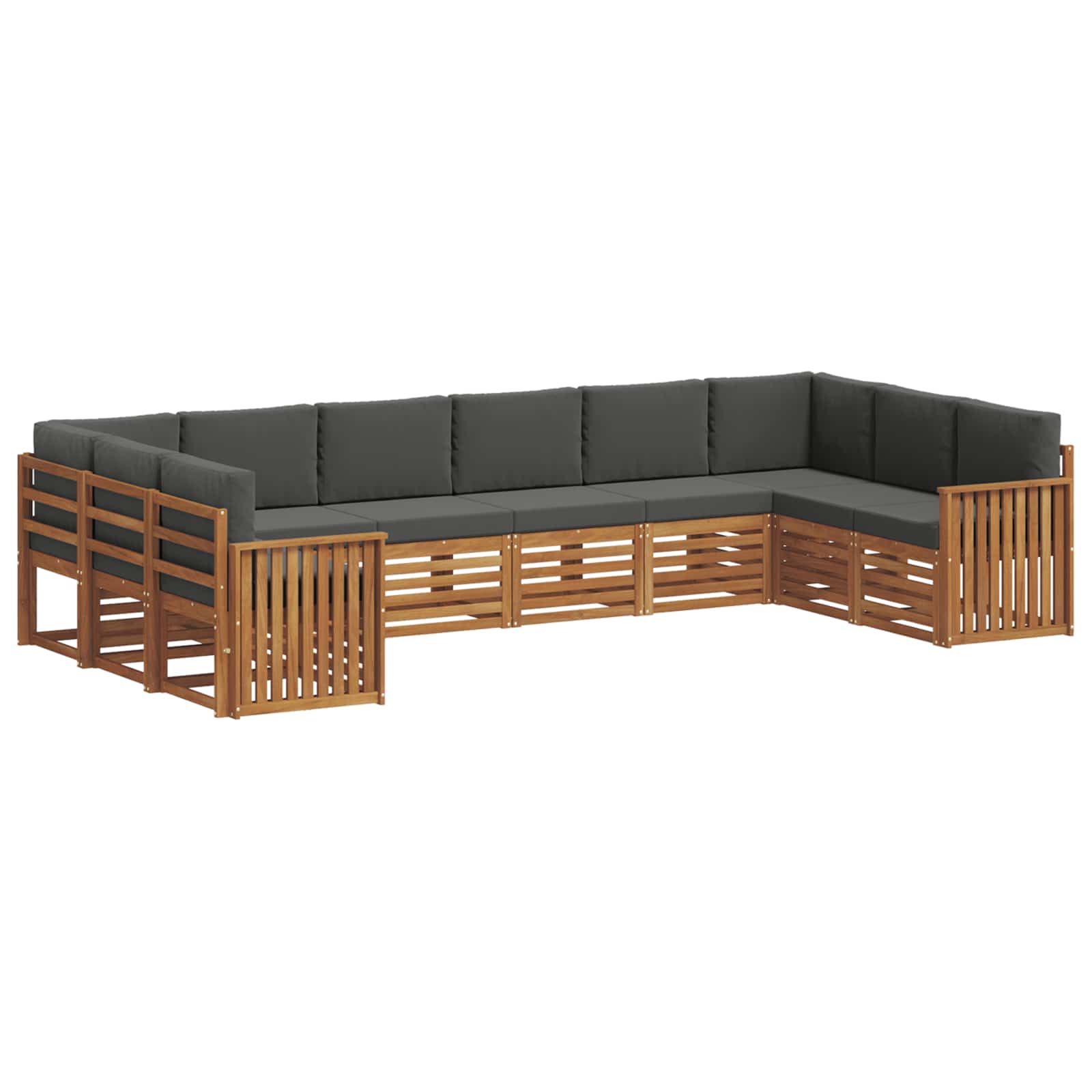 Hoekbank Set met kussen 10 pcs Natuurlijk en Antraciet is nu te koop bij PeponiXL, paradijselijk wonen!