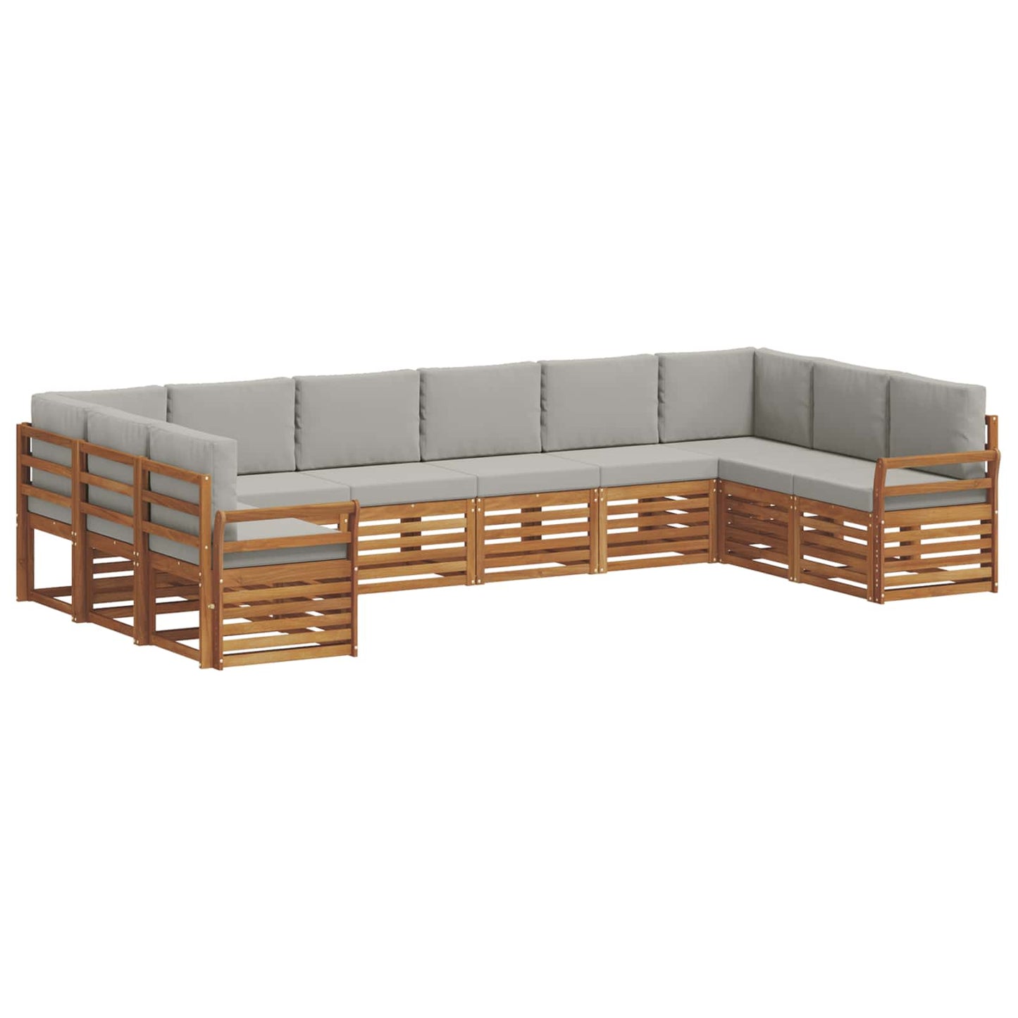 Hoekbank Set met kussen 10 pcs Natuurlijk en Lichtgrijs is nu te koop bij PeponiXL, paradijselijk wonen!