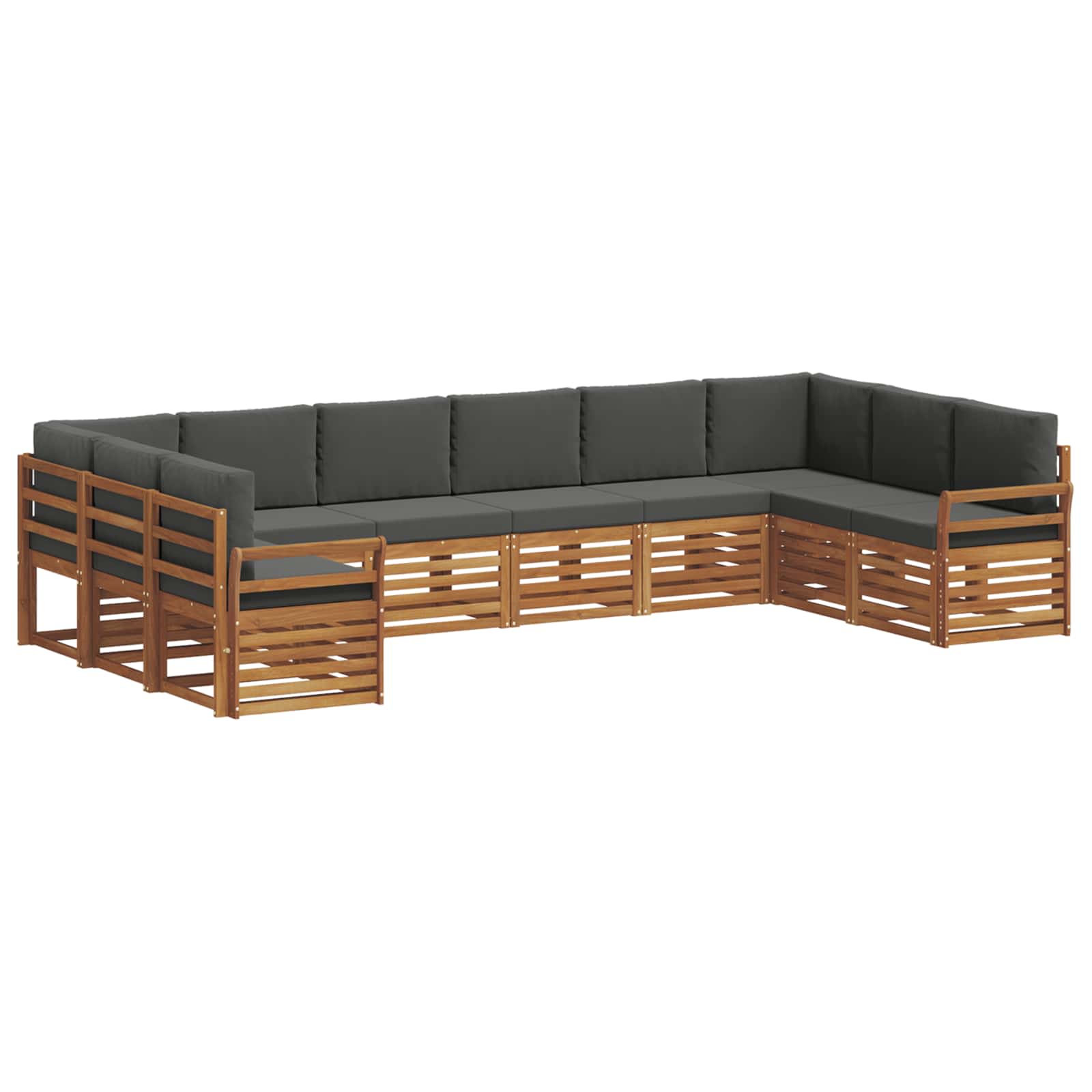 Hoekbank Set met kussen 10 pcs Natuurlijk en Antraciet is nu te koop bij PeponiXL, paradijselijk wonen!