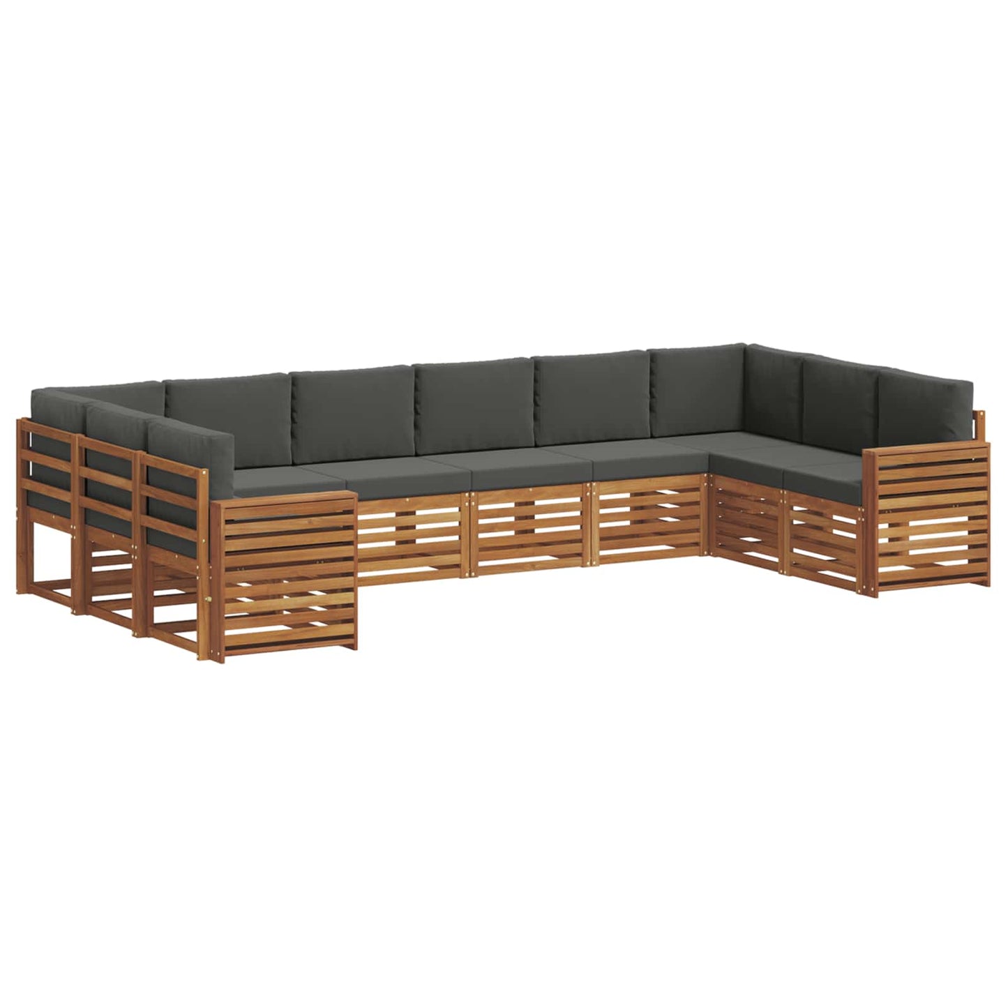 Hoekbank Set met kussen 10 pcs Natuurlijk en Antraciet is nu te koop bij PeponiXL, paradijselijk wonen!