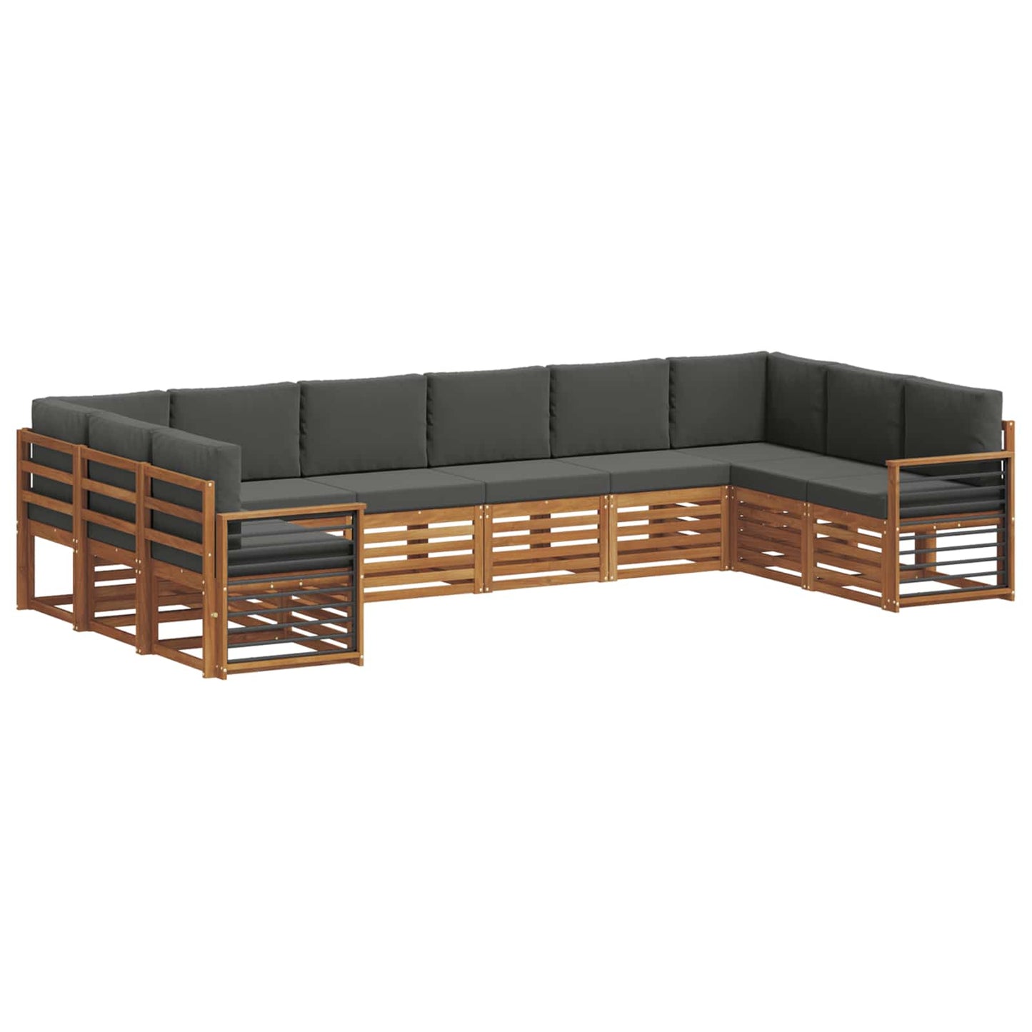 Hoekbank Set met kussen 10 pcs Natuurlijk en Antraciet is nu te koop bij PeponiXL, paradijselijk wonen!