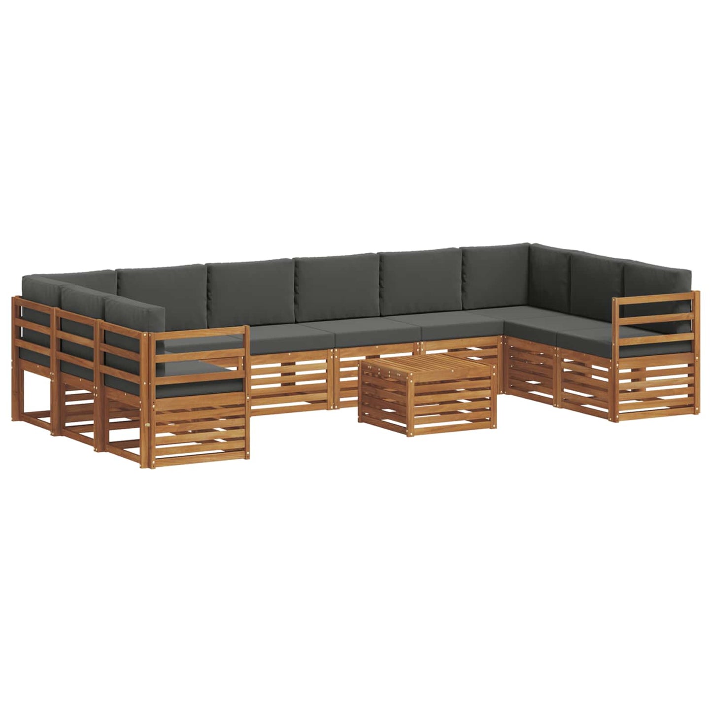 Buiten bankenset met kussen 11 pcs Natuurlijk en Antraciet is nu te koop bij PeponiXL, paradijselijk wonen!