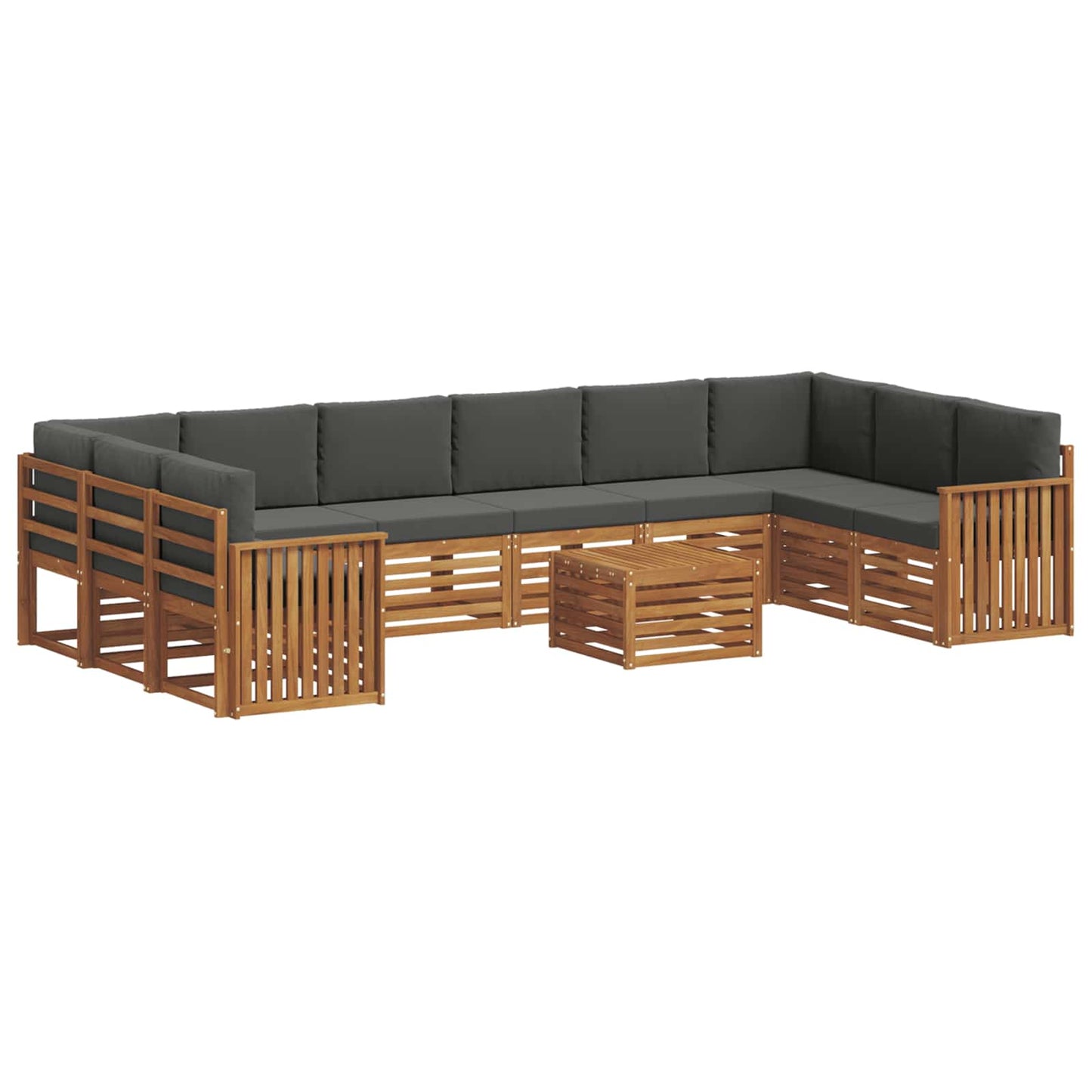 Buiten bankenset met kussen 11 pcs Natuurlijk en Antraciet is nu te koop bij PeponiXL, paradijselijk wonen!