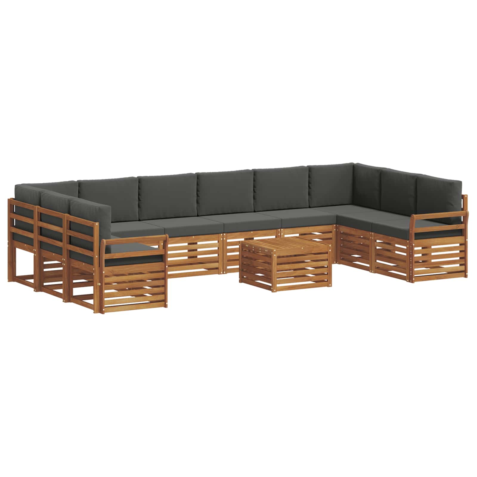 Buiten bankenset met kussen 11 pcs Natuurlijk en Antraciet is nu te koop bij PeponiXL, paradijselijk wonen!