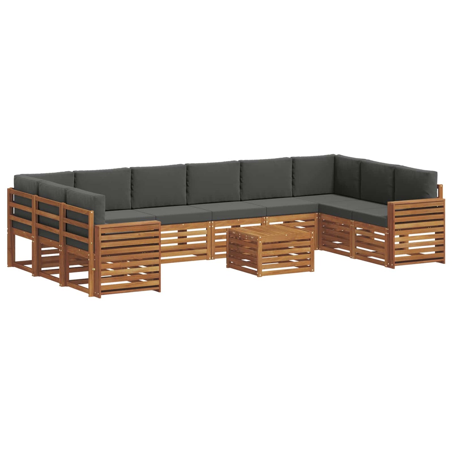 Buiten bankenset met kussen 11 pcs Natuurlijk en Antraciet is nu te koop bij PeponiXL, paradijselijk wonen!