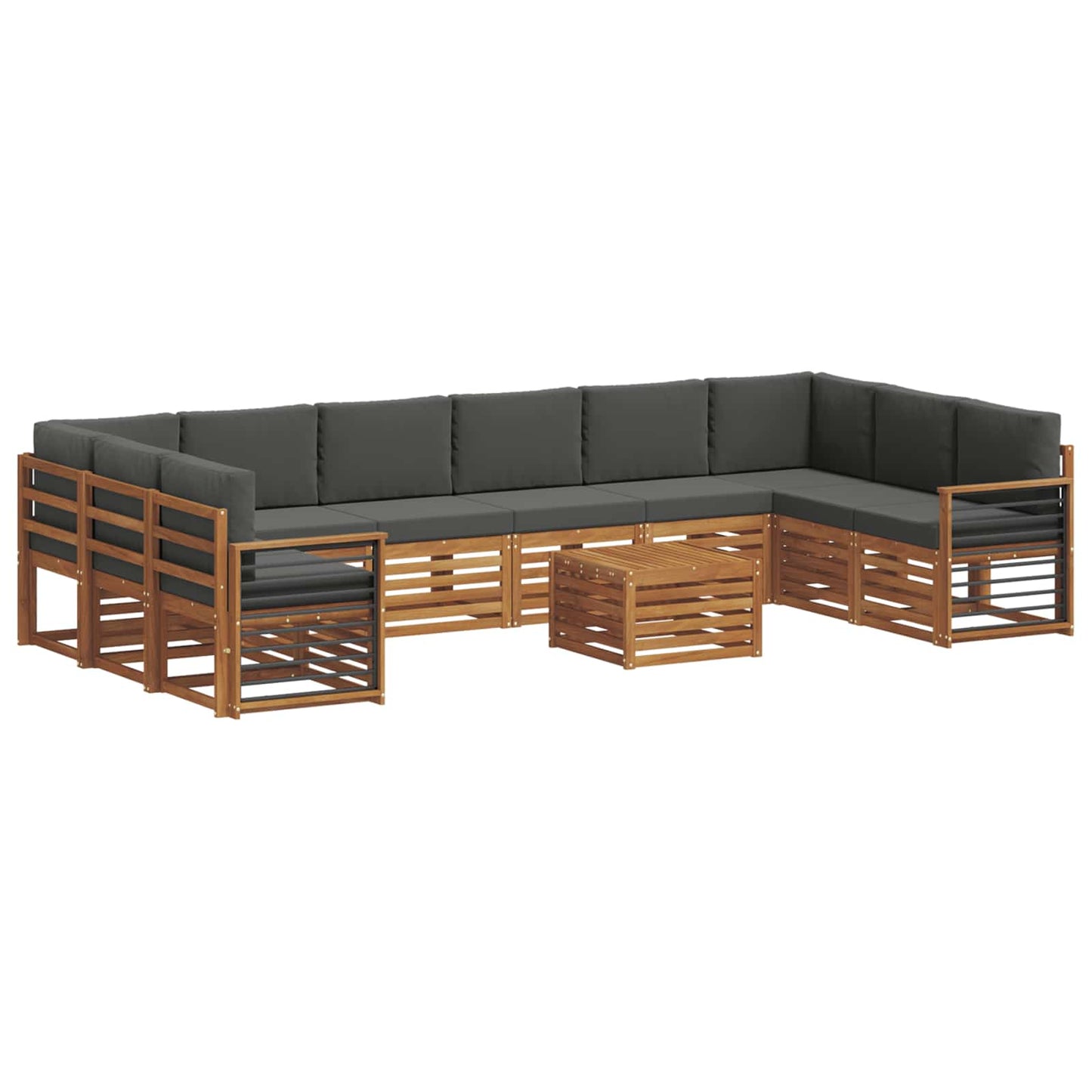 Buiten bankenset met kussen 11 pcs Natuurlijk en Antraciet is nu te koop bij PeponiXL, paradijselijk wonen!