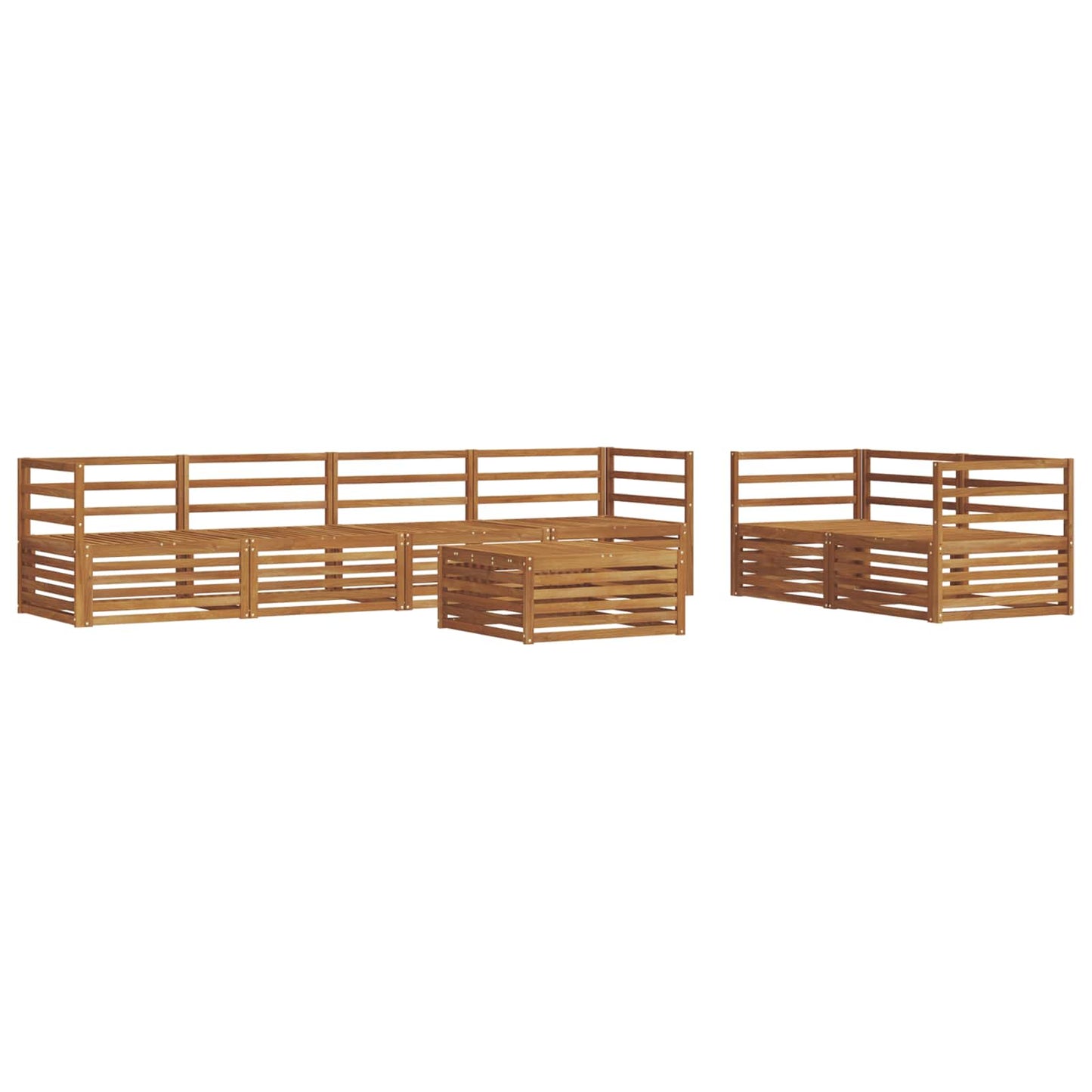 Buiten bankenset 7 pcs Naturel Massief Acaciahout is nu te koop bij PeponiXL, paradijselijk wonen!